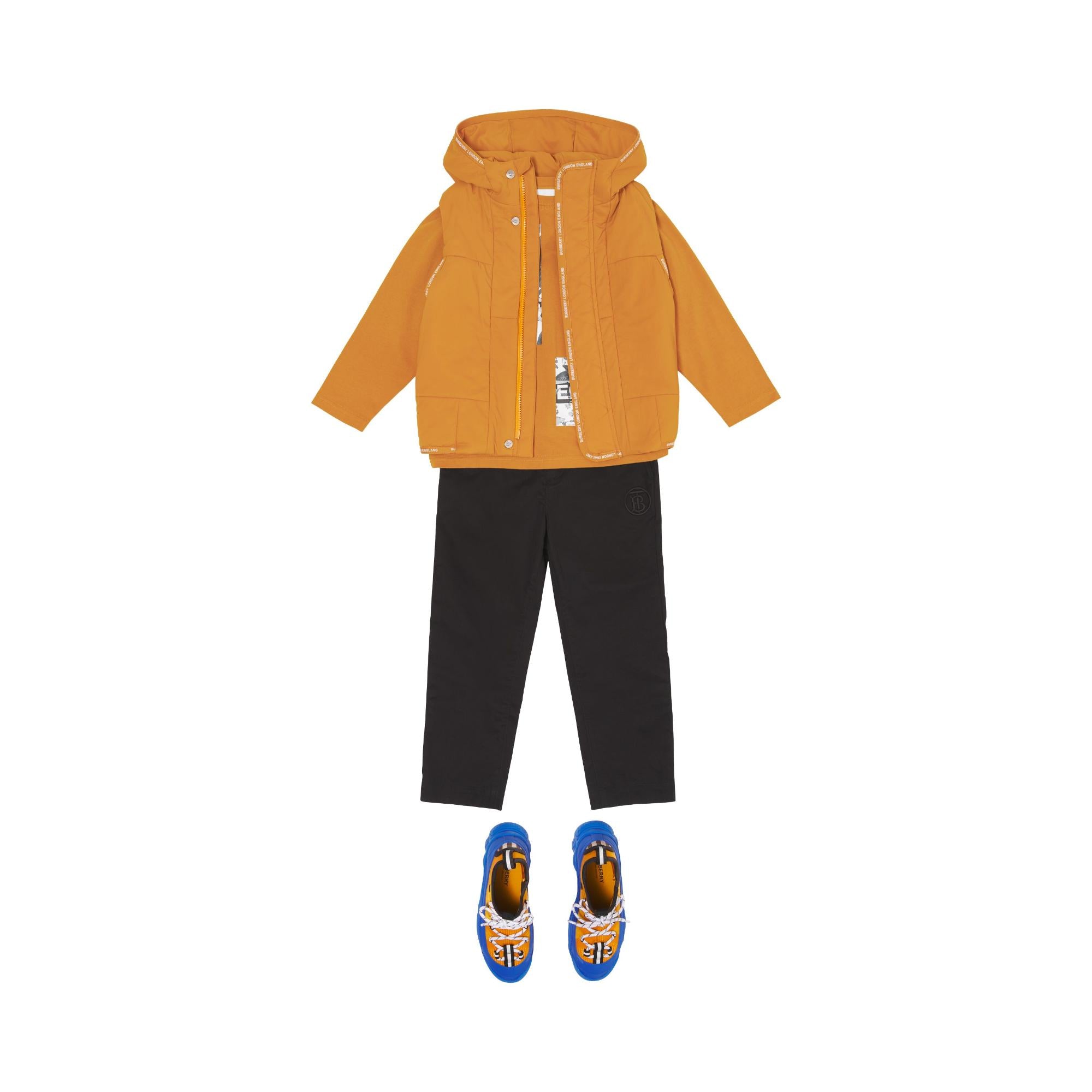 로고 테이프 나일론 후드 질레