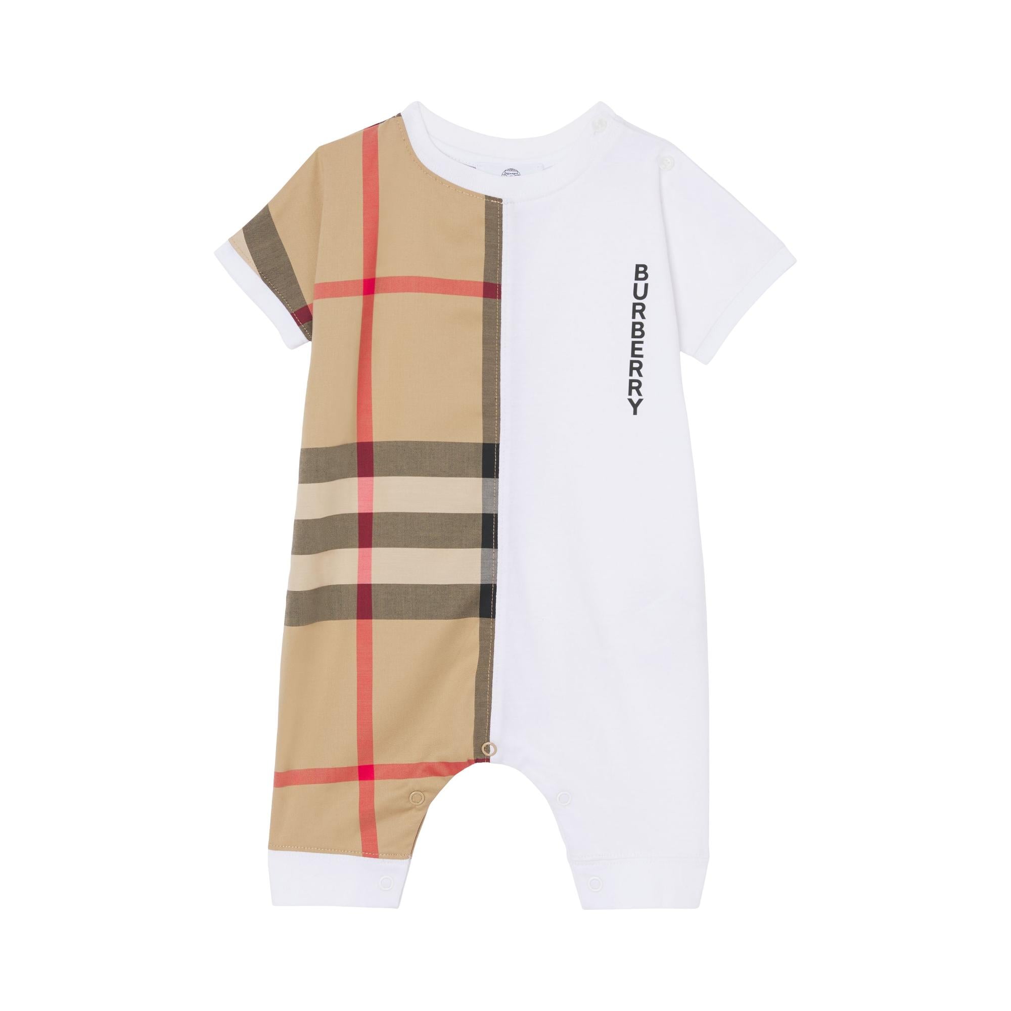 체크 패널 코튼 플레이수트