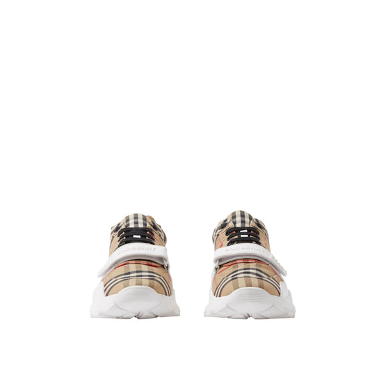 체크 스웨이드 레더 스니커즈