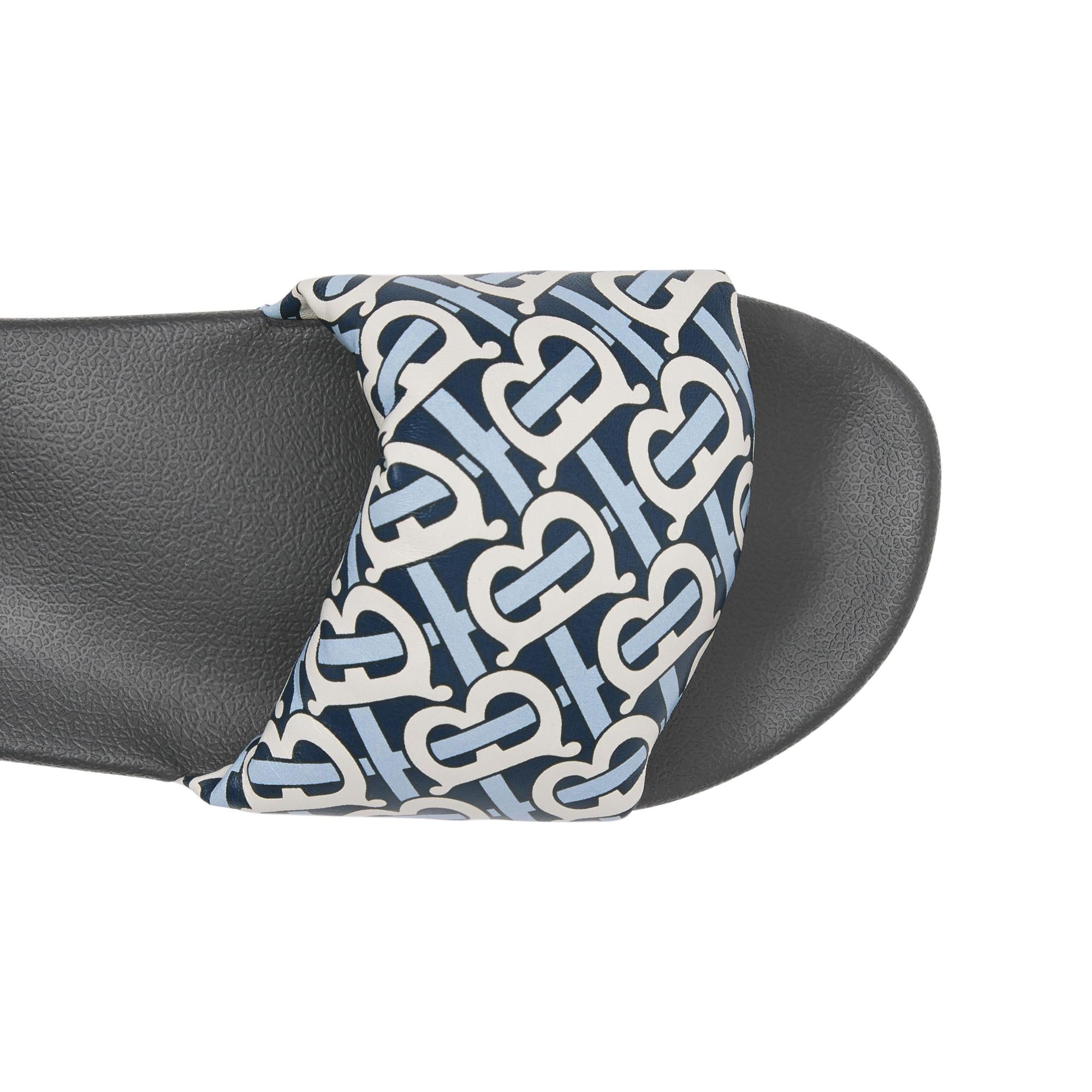 모노그램 프린트 램스킨 슬라이드