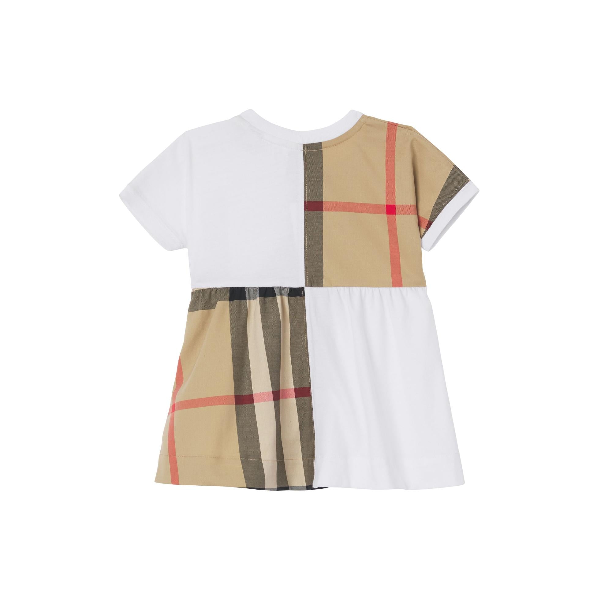 블루머 체크 패널 코튼 드레스