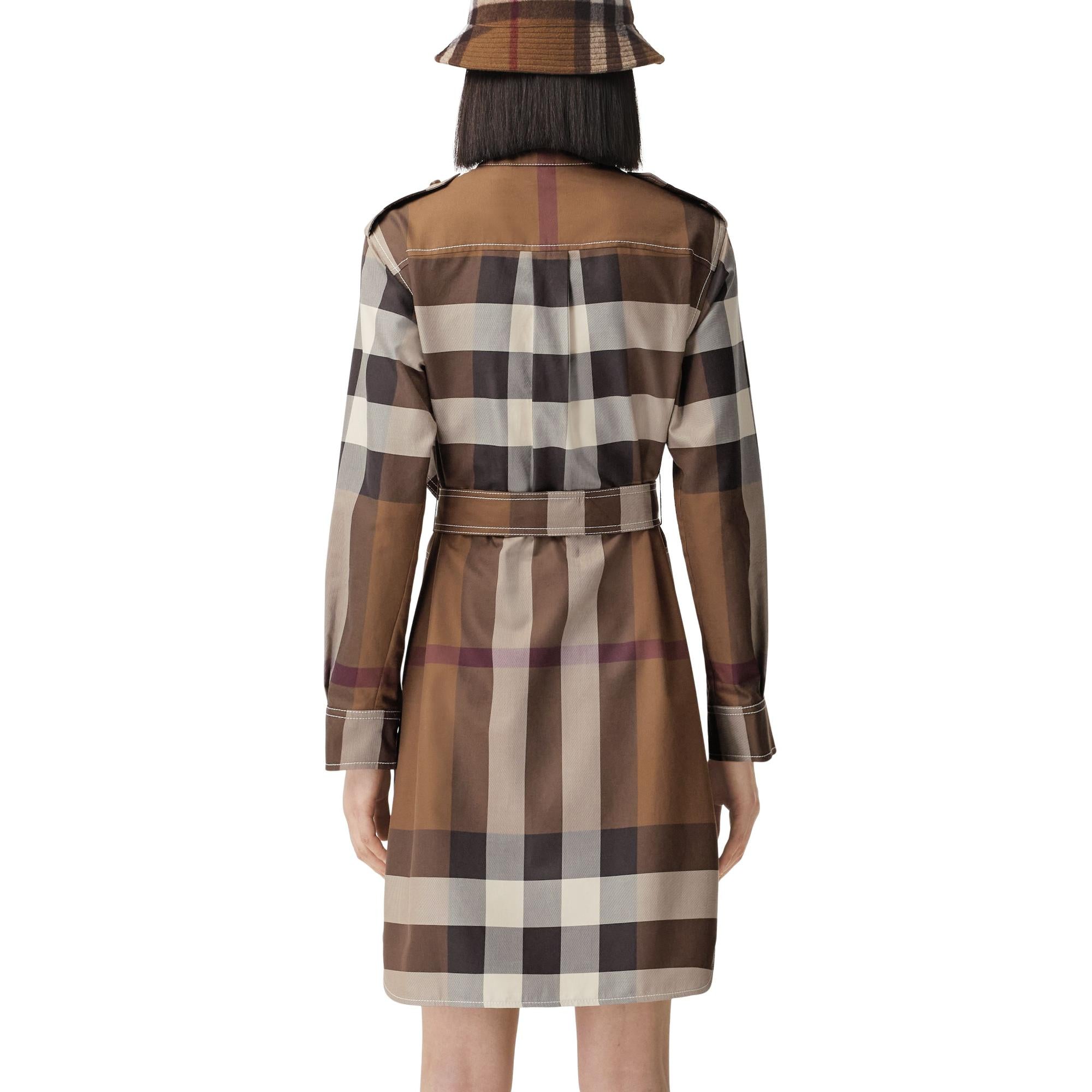 체크 코튼 포플린 타이 웨이스트 셔츠 드레스