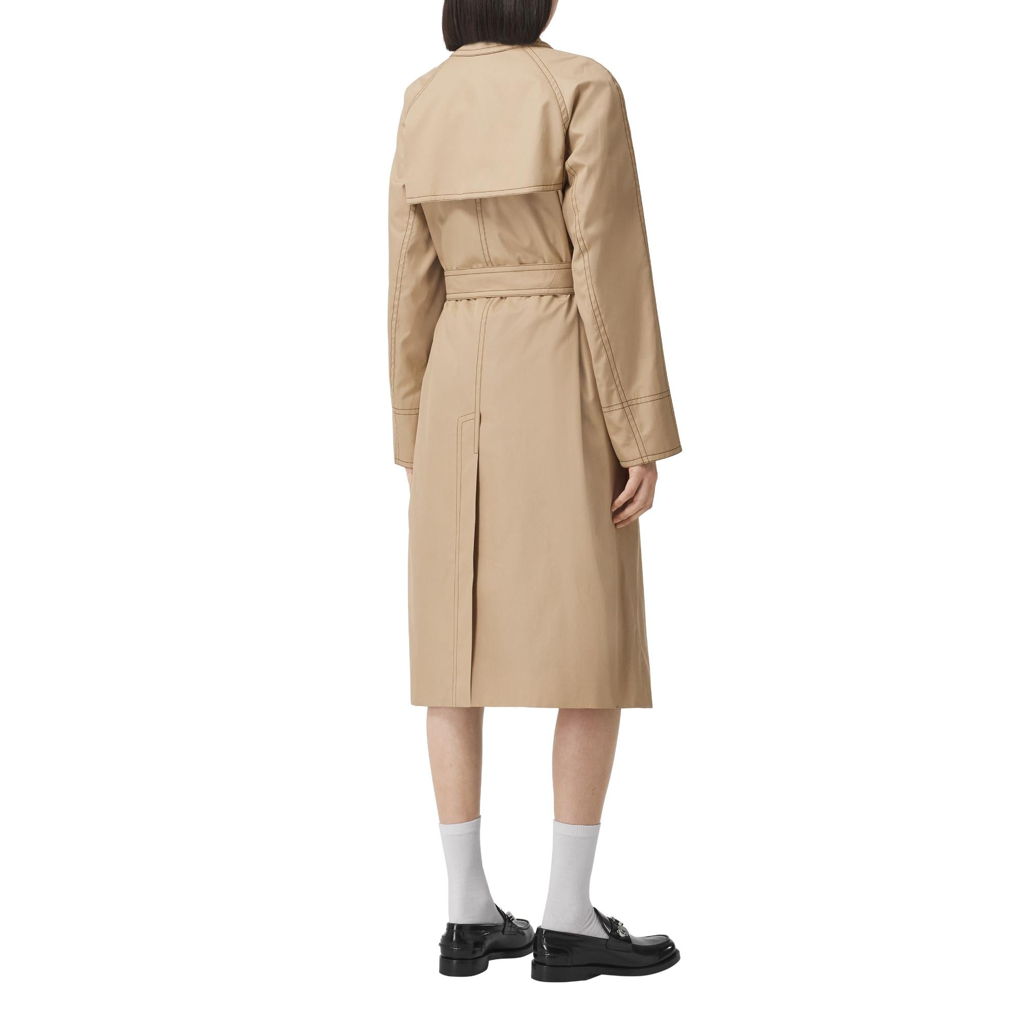 코튼 개버딘 벨트 카 코트