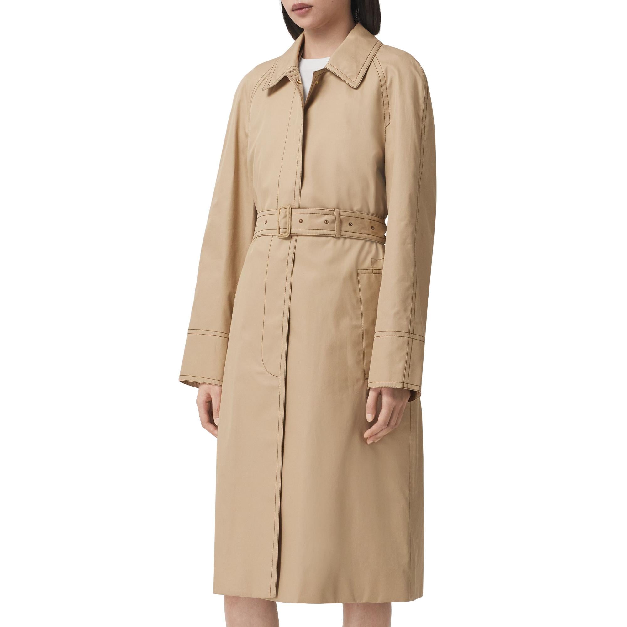 코튼 개버딘 벨트 카 코트