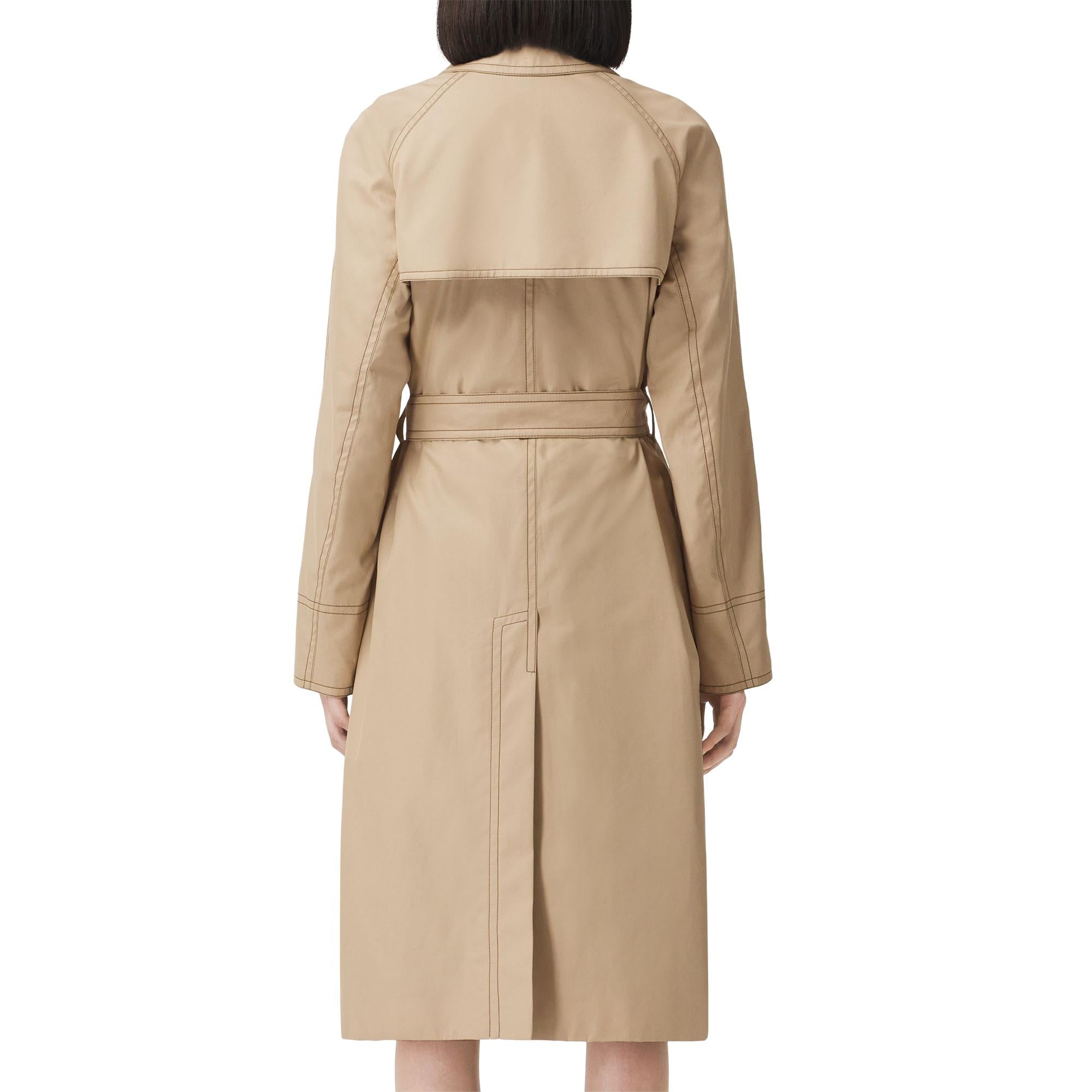 코튼 개버딘 벨트 카 코트