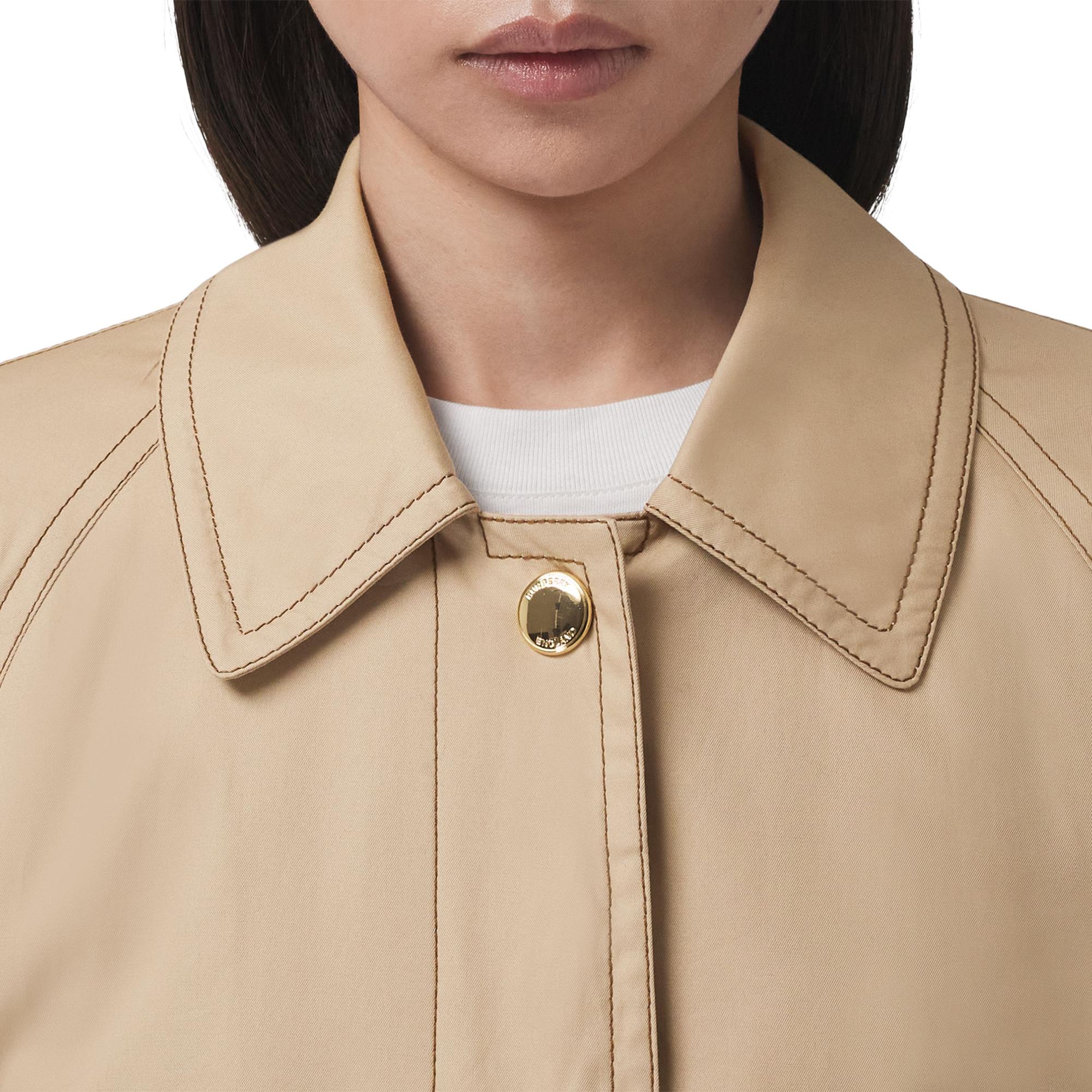 코튼 개버딘 벨트 카 코트