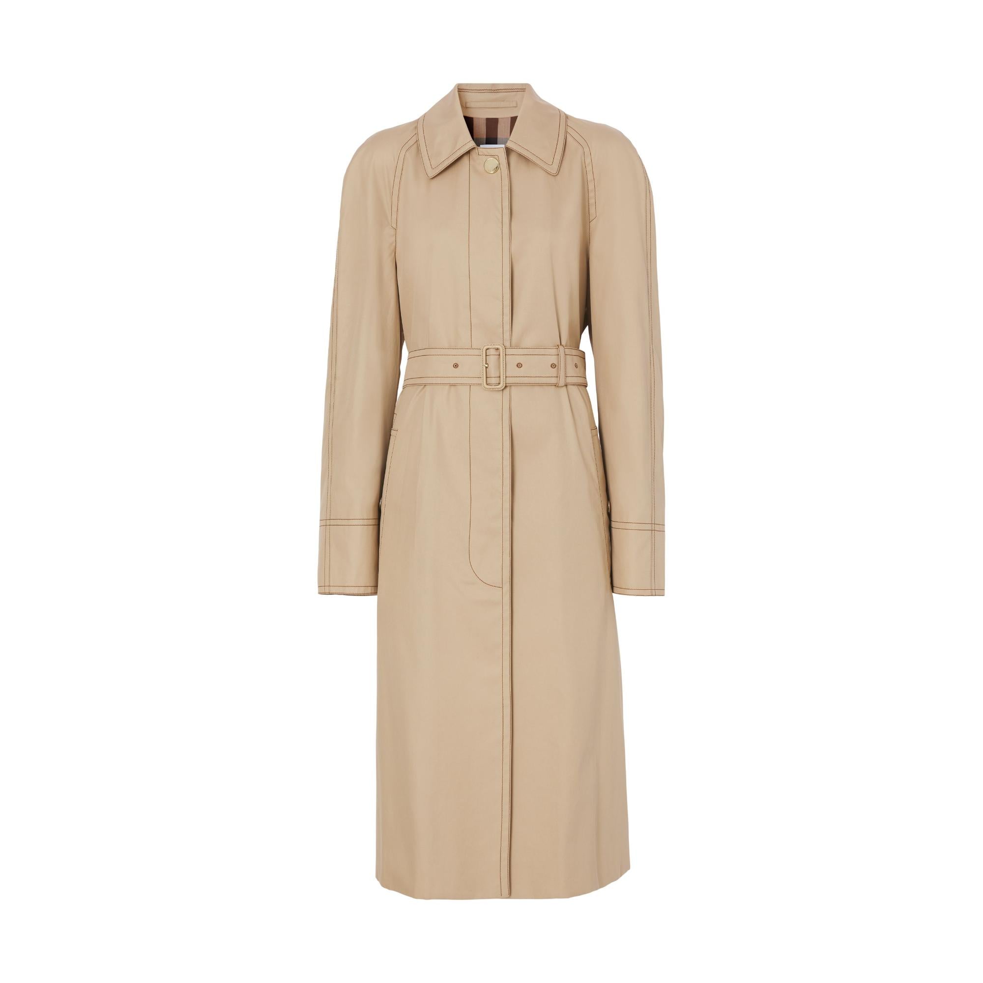 코튼 개버딘 벨트 카 코트