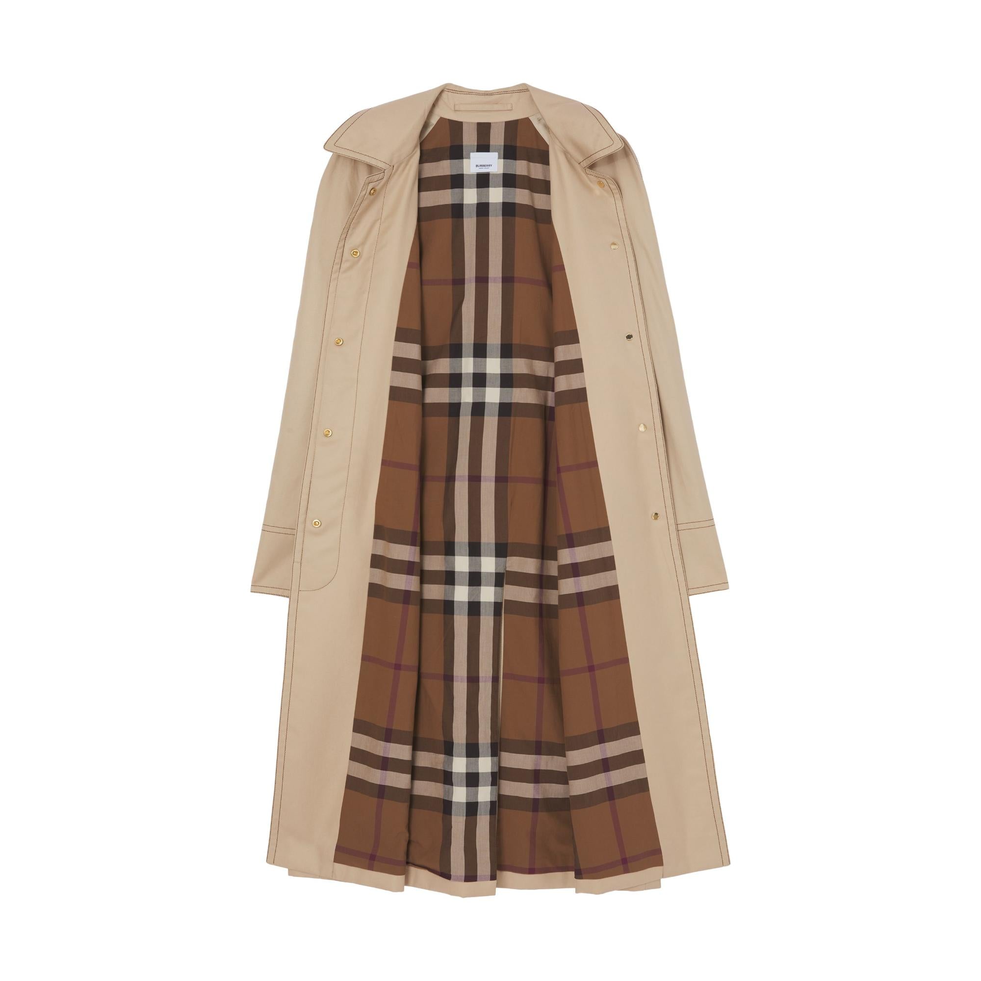 코튼 개버딘 벨트 카 코트