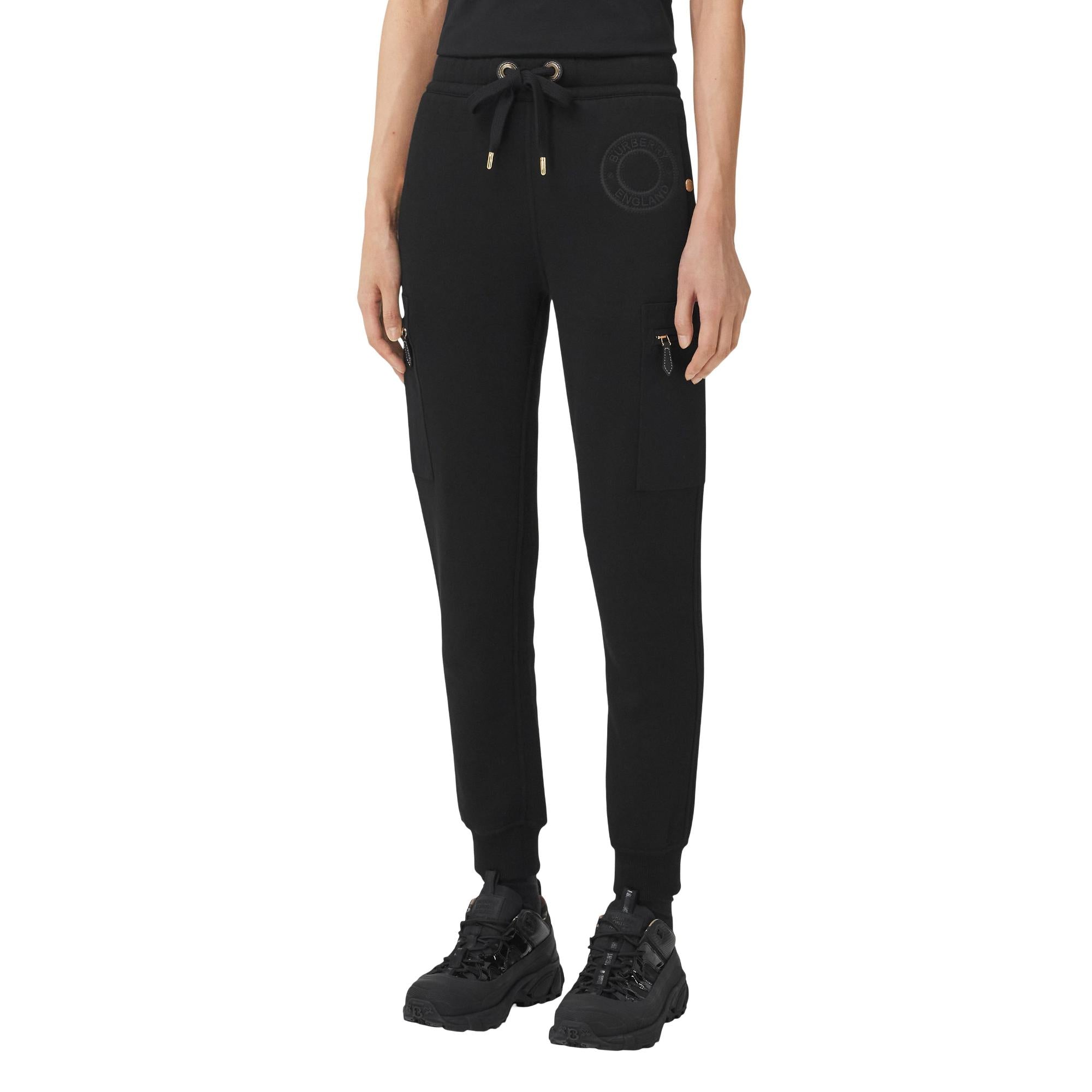 로고 그래픽 코튼 저지 조깅 팬츠