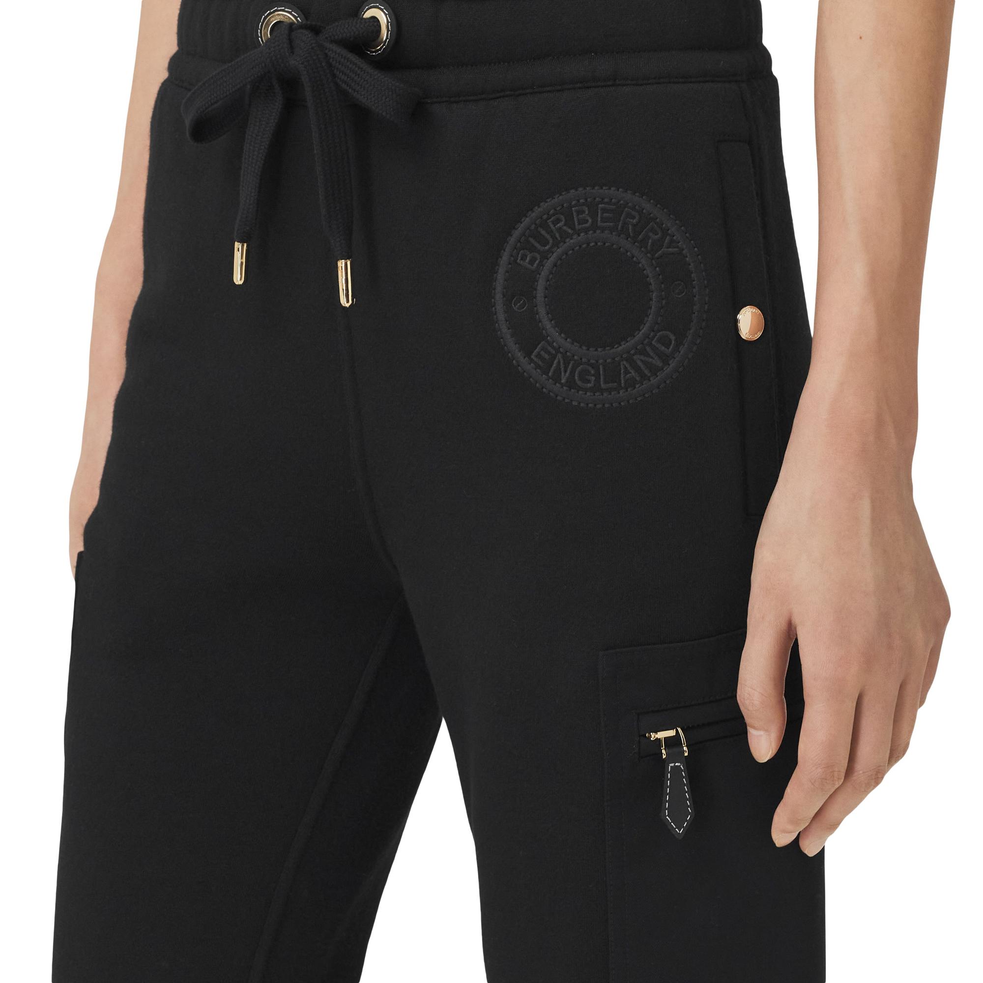 로고 그래픽 코튼 저지 조깅 팬츠