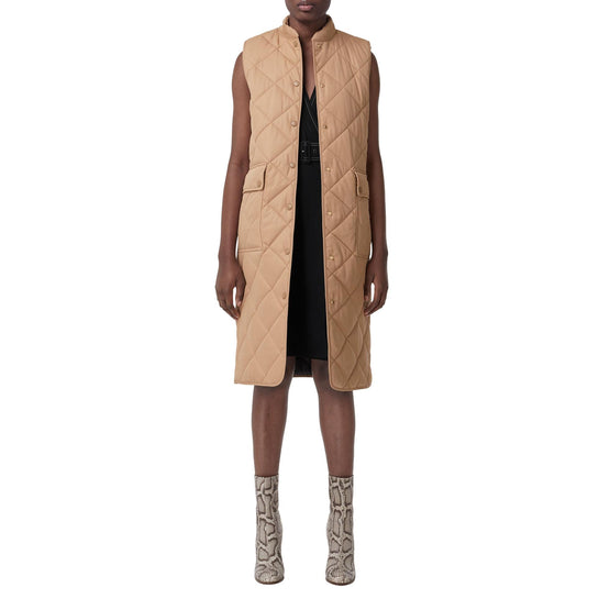 다이아몬드 퀼팅 코튼 개버딘 질레