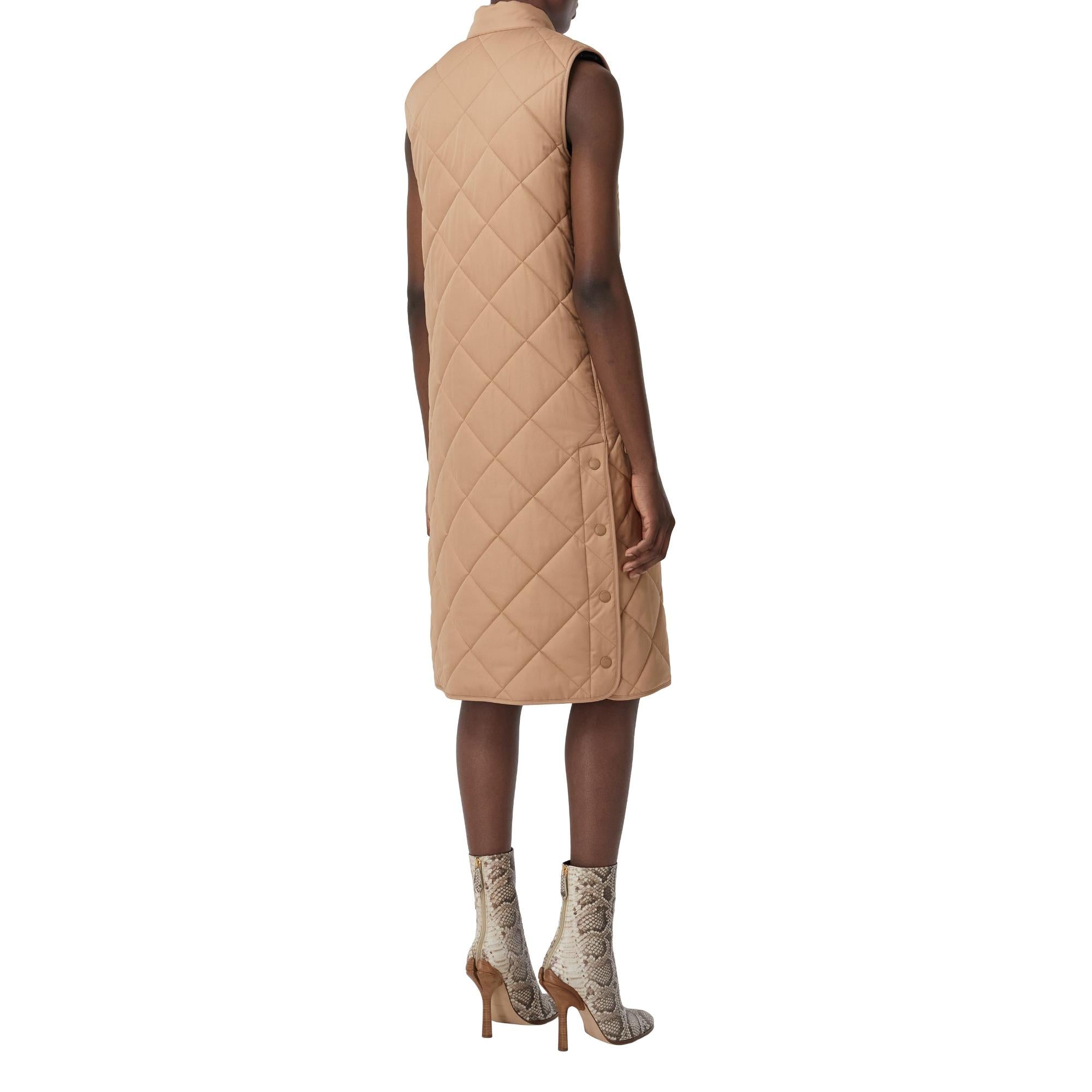 다이아몬드 퀼팅 코튼 개버딘 질레