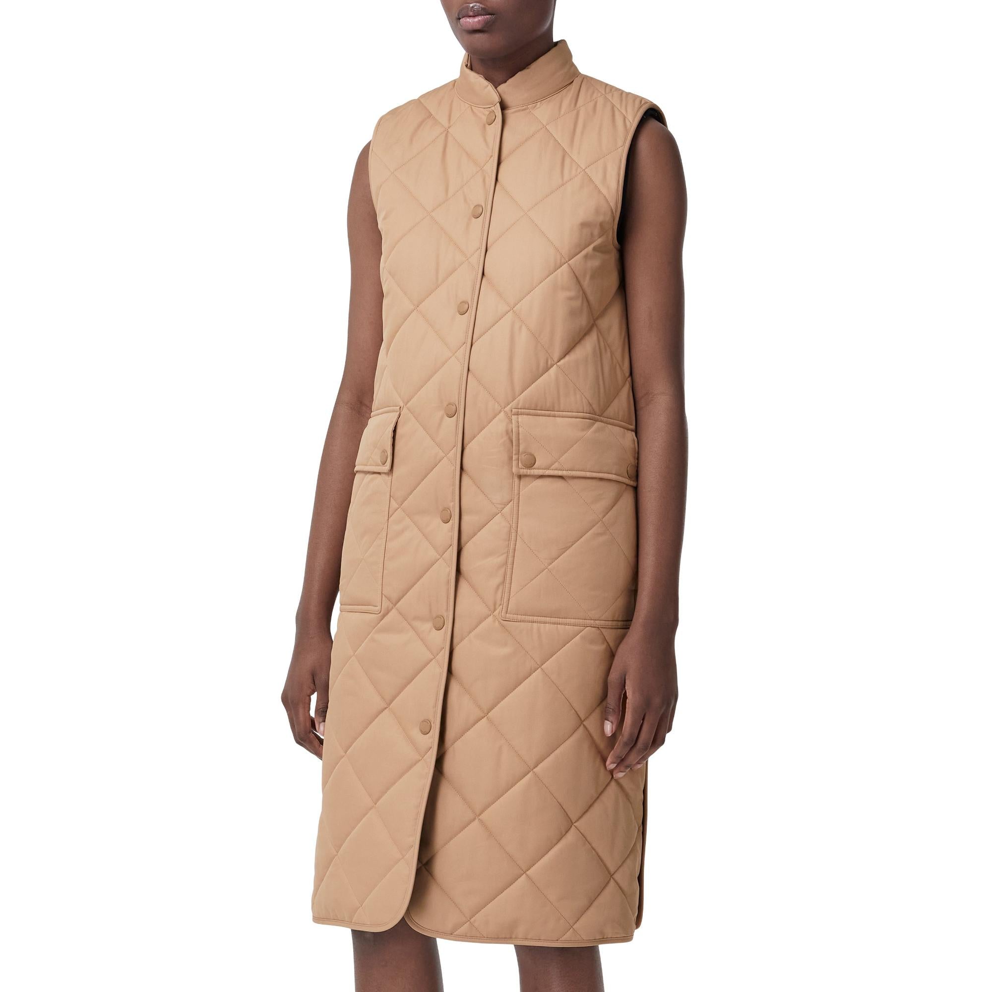 다이아몬드 퀼팅 코튼 개버딘 질레