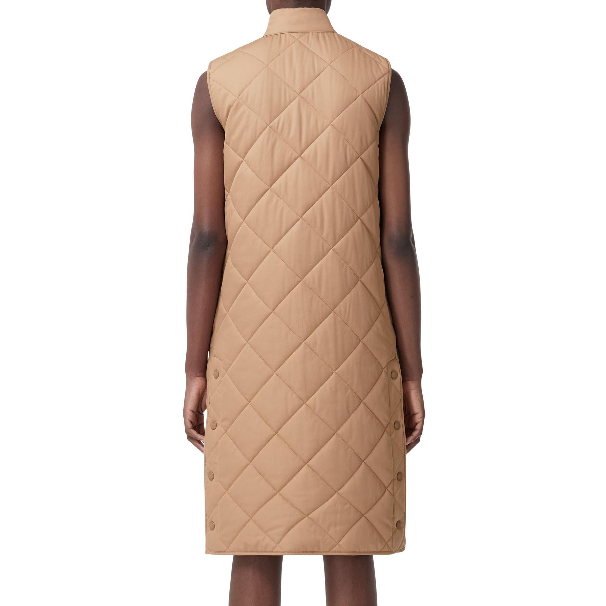 다이아몬드 퀼팅 코튼 개버딘 질레