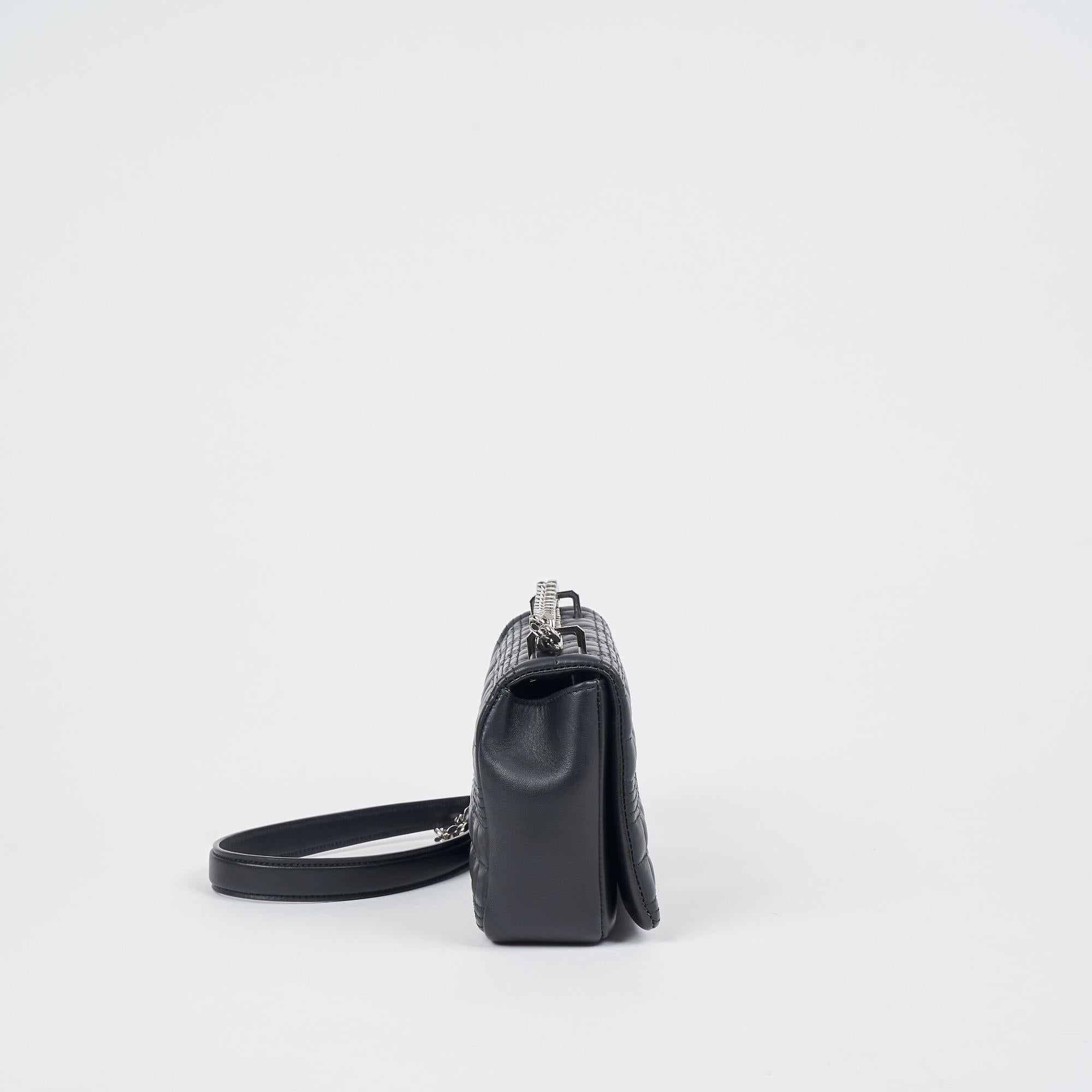 퀼팅 레더 스몰 롤라 백