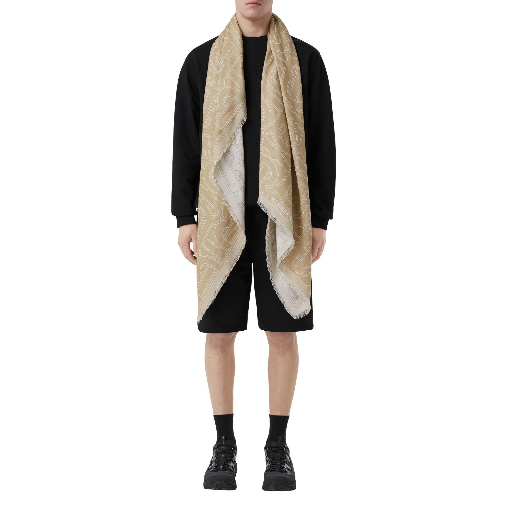 모노그램 라이트 실크 울 자카드 스카프