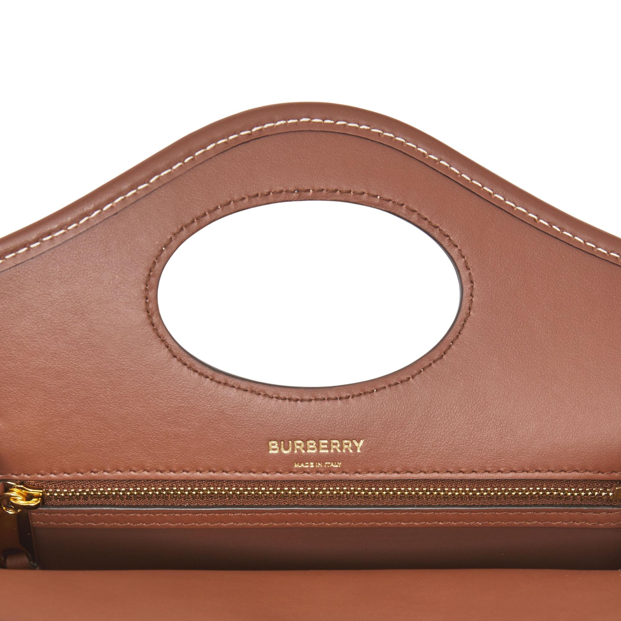 니트 체크 레더 미니 포켓 백