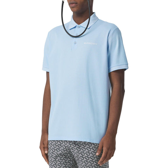 모노그램 모티프 코튼 피케 오버사이즈 폴로셔츠