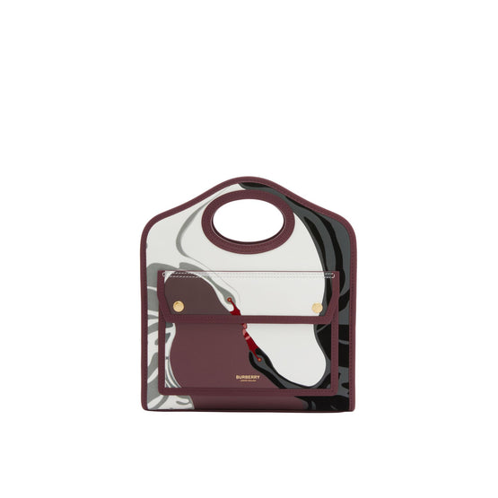 미니 스완 그래픽 레더 포켓 백