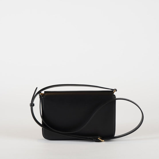 빈티지 체크 레더 미니 노트 백