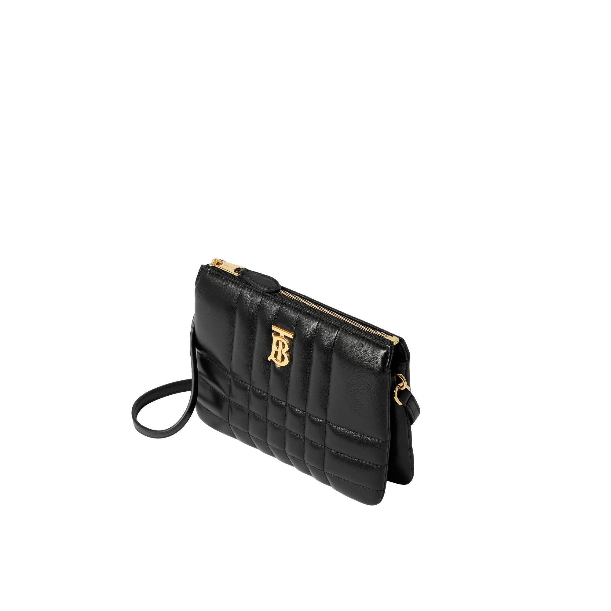 퀼팅 레더 롤라 트윈 파우치