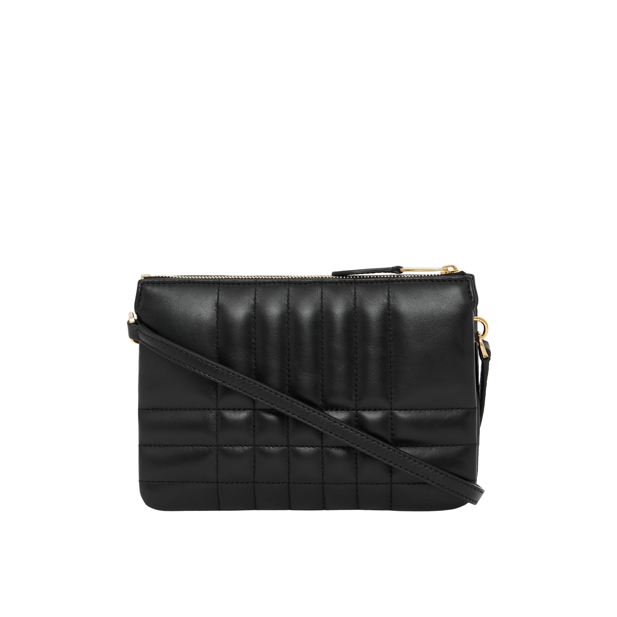 퀼팅 레더 롤라 트윈 파우치