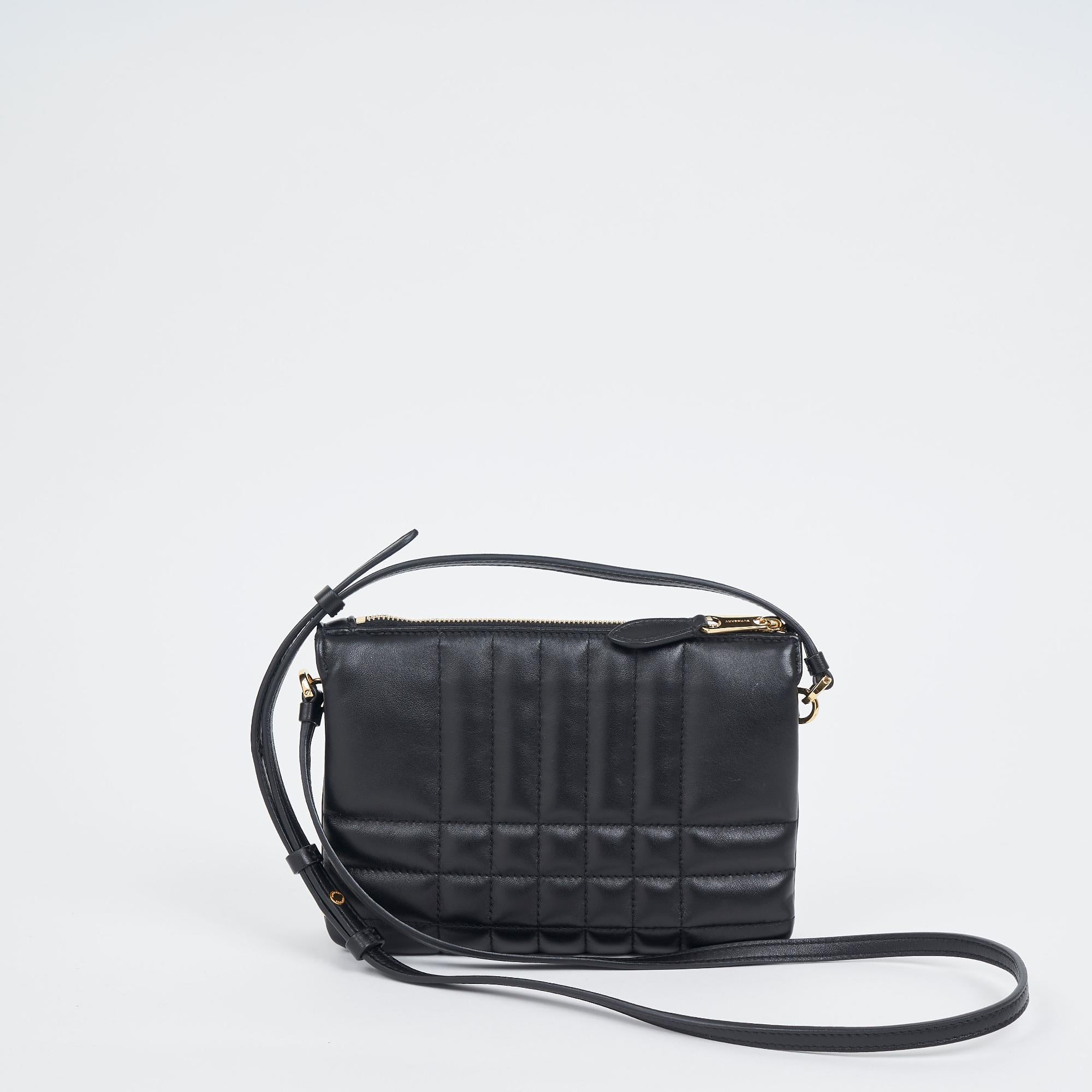 퀼팅 레더 롤라 트윈 파우치