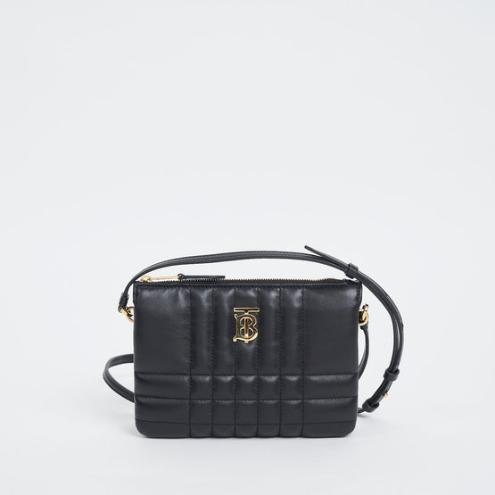 퀼팅 레더 롤라 트윈 파우치