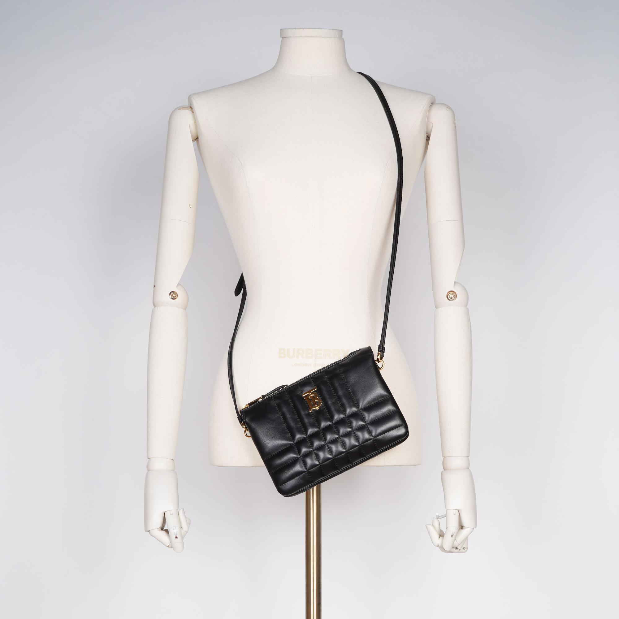 퀼팅 레더 롤라 트윈 파우치