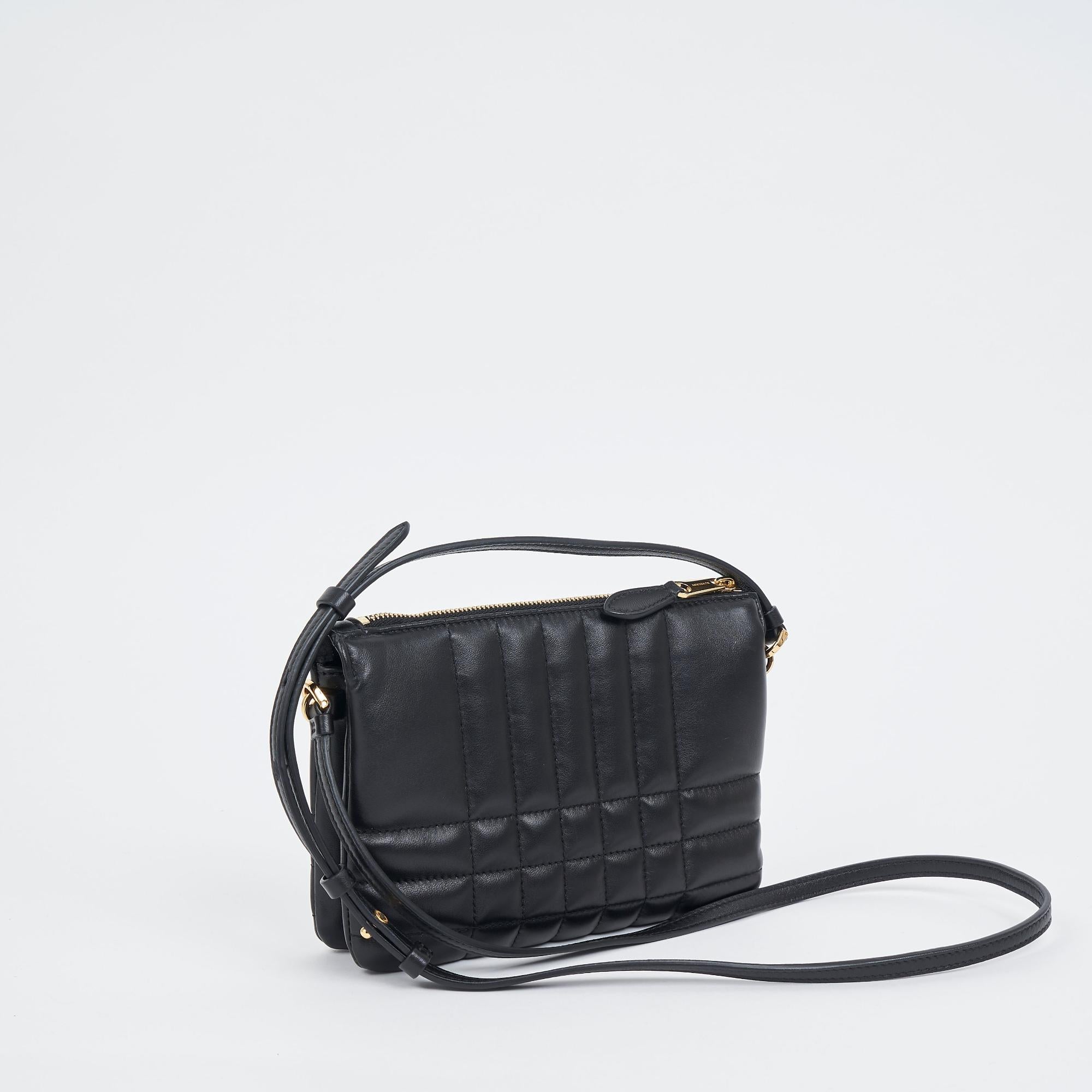 퀼팅 레더 롤라 트윈 파우치