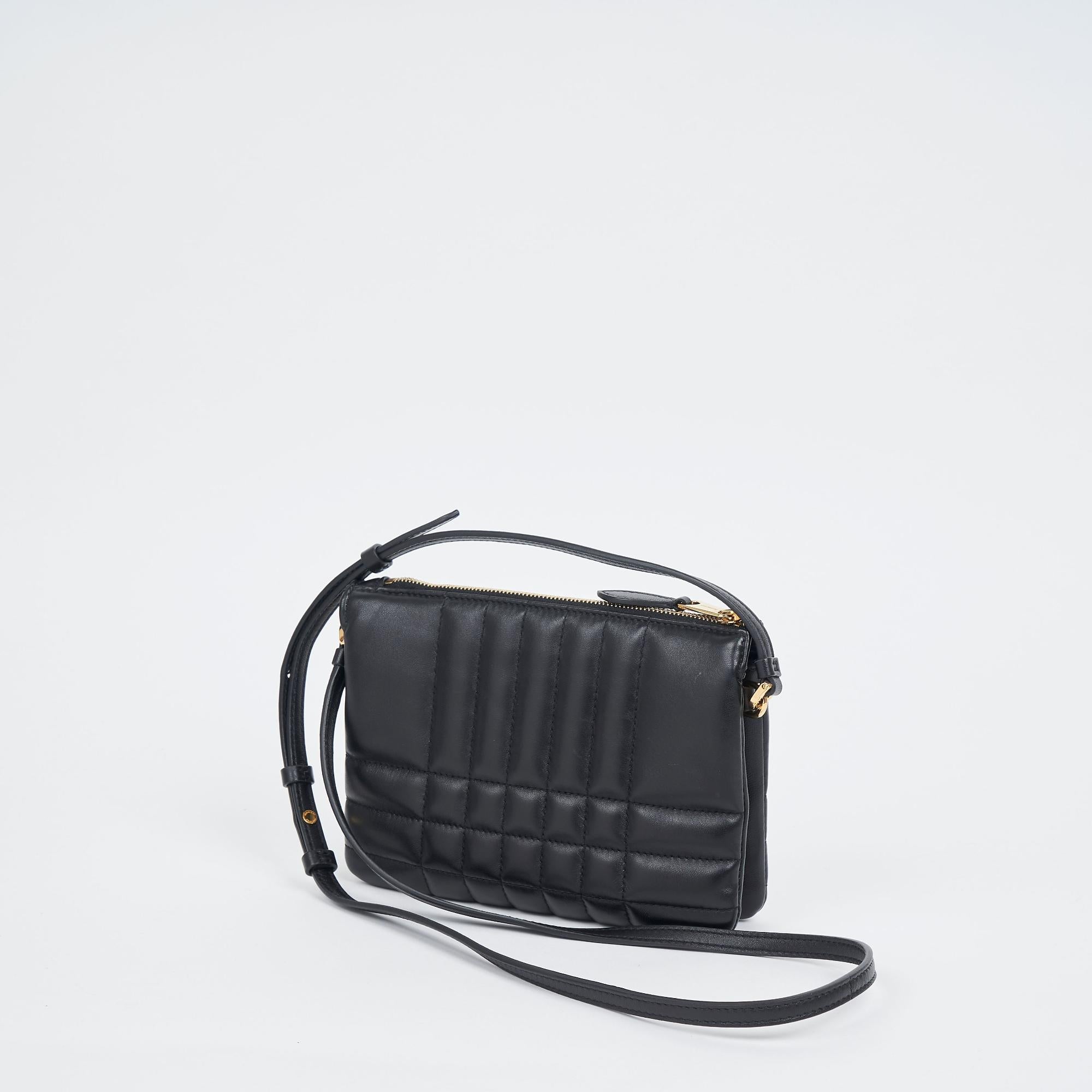 퀼팅 레더 롤라 트윈 파우치