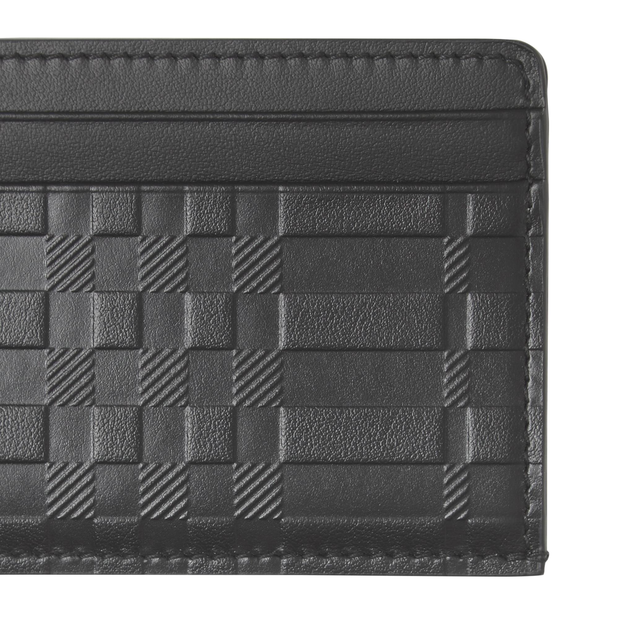 엠보싱 체크 가죽 카드 케이스