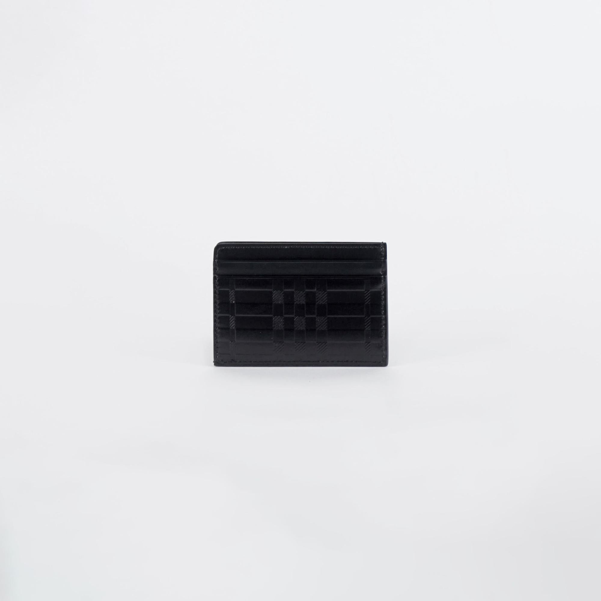 엠보싱 체크 가죽 카드 케이스