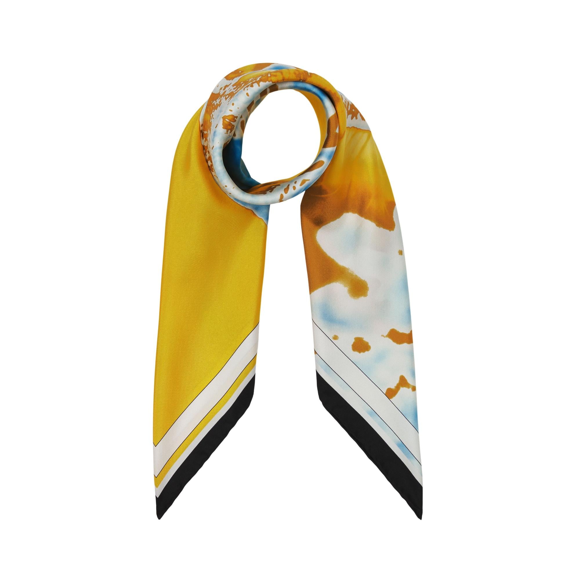 디어 그래픽 실크 스퀘어 스카프