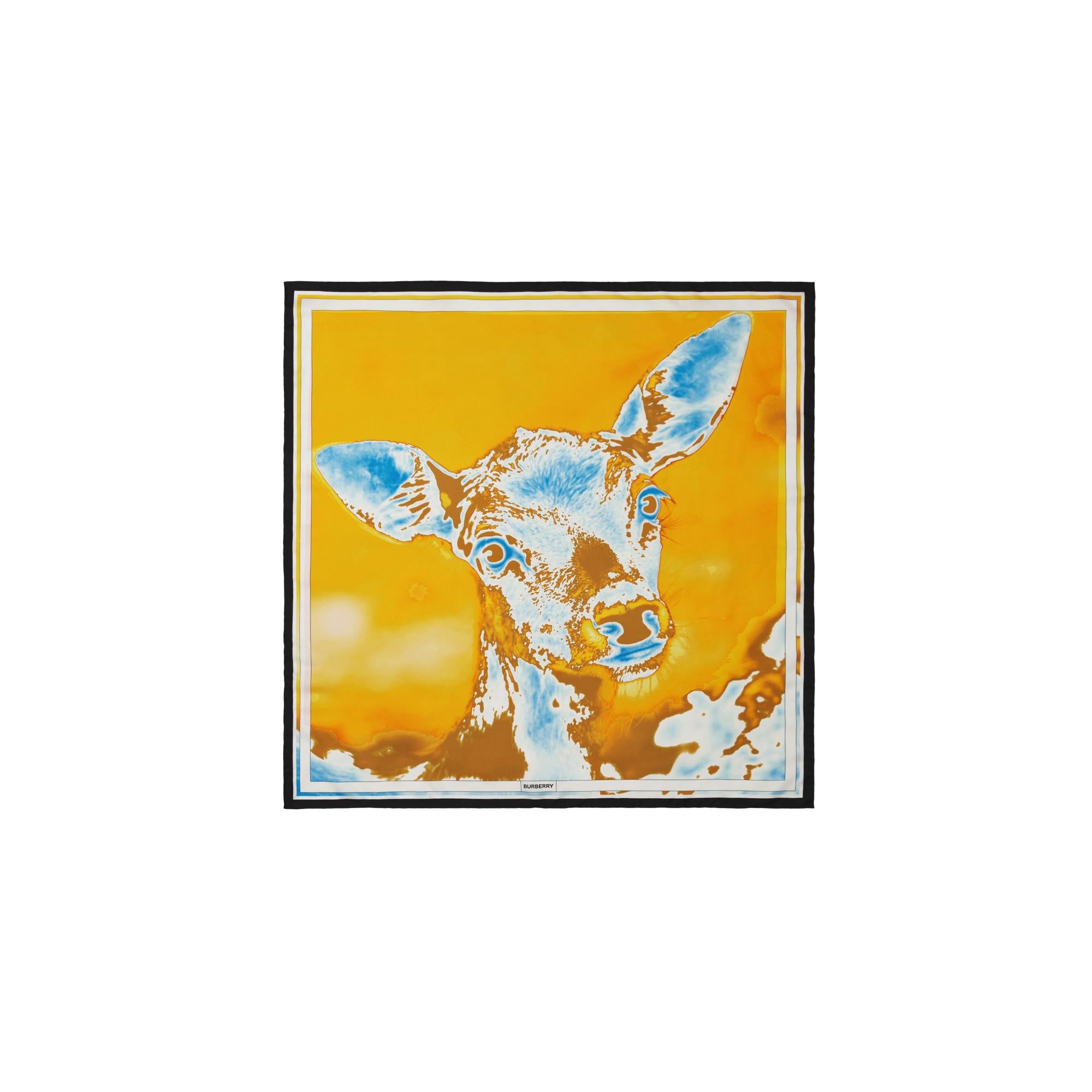 디어 그래픽 실크 스퀘어 스카프