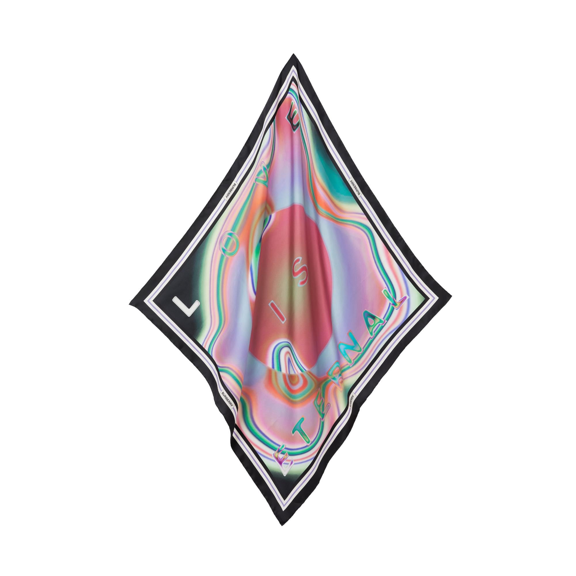 Love Is Eternal 프린트 실크 스퀘어 스카프