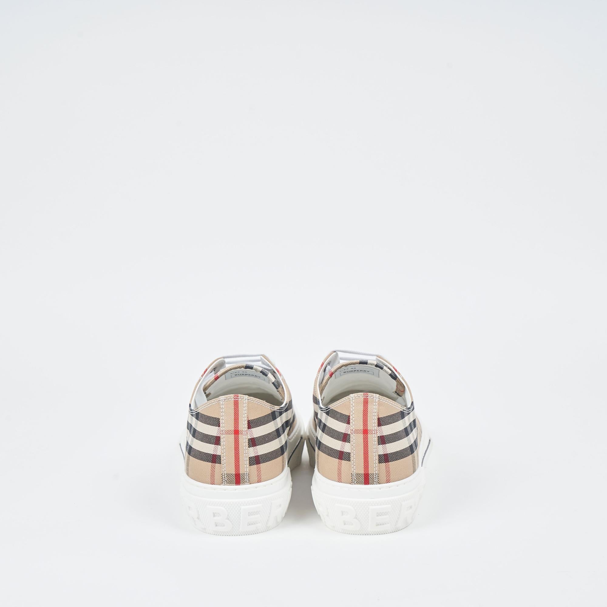 체크 코튼 스니커즈