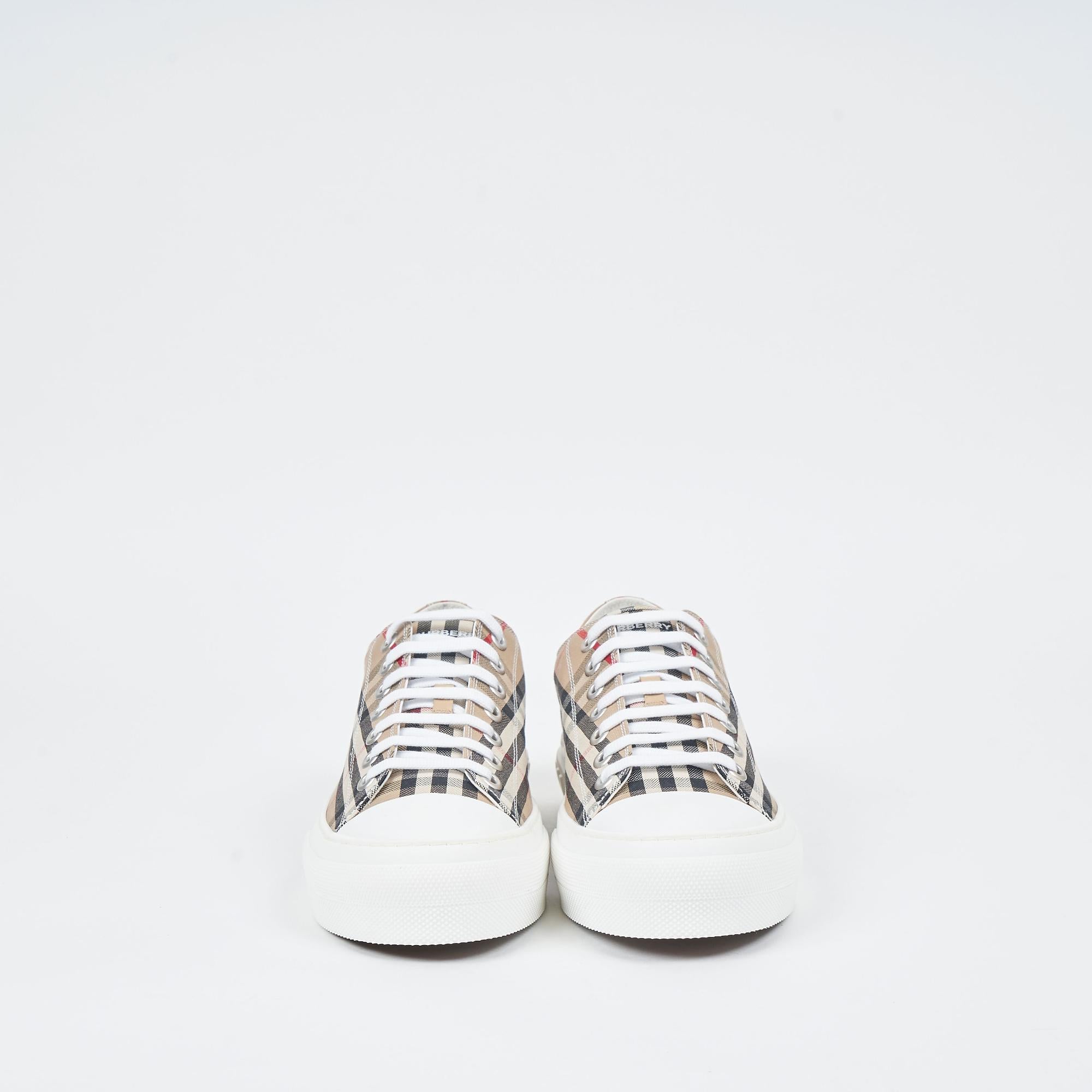 체크 코튼 스니커즈