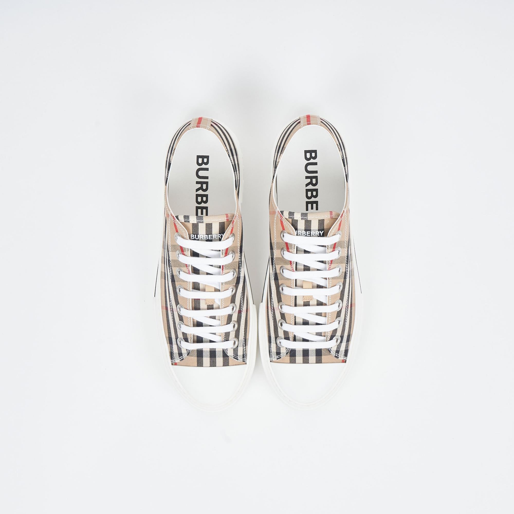 체크 코튼 스니커즈