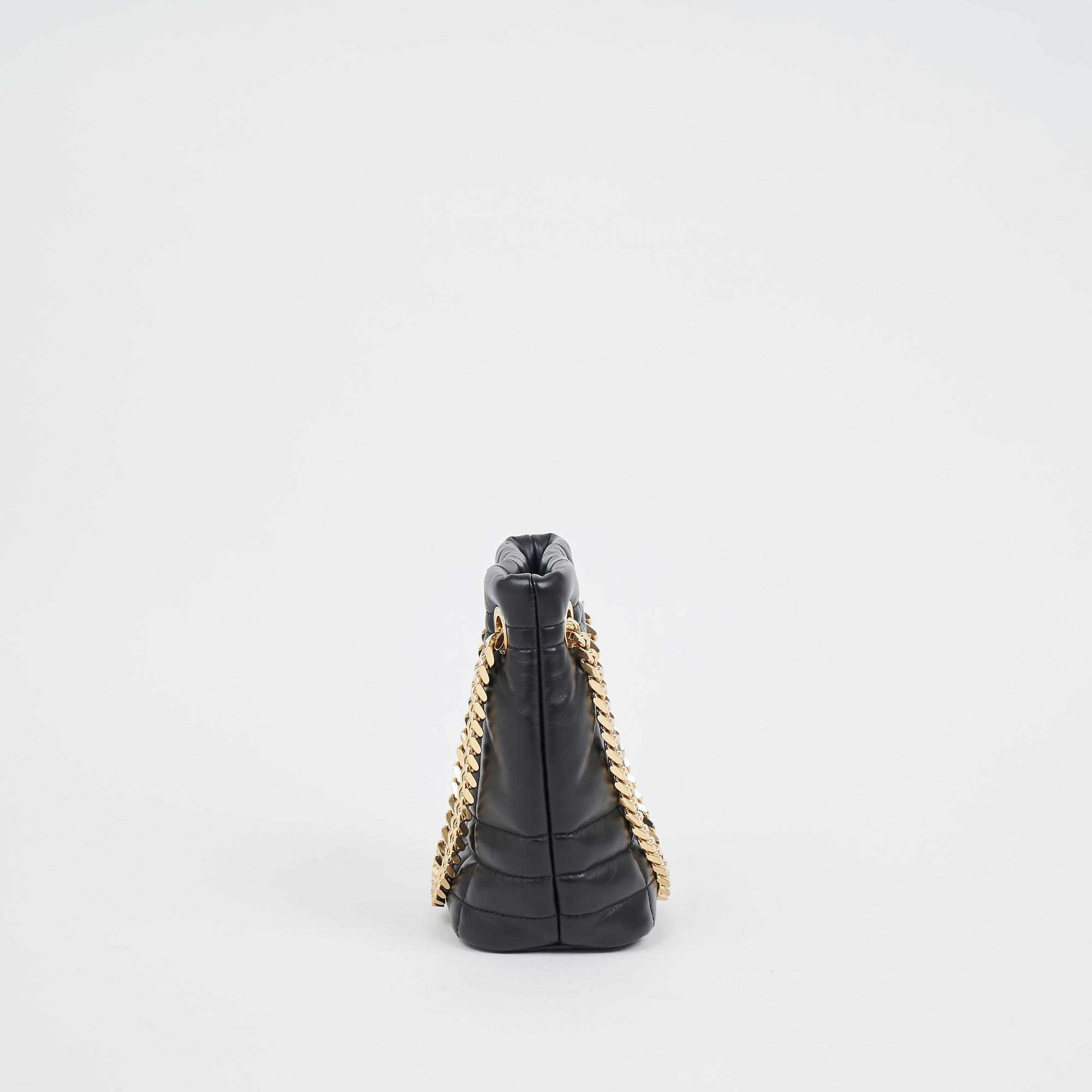 퀼팅 레더 미니 롤라 버킷 백