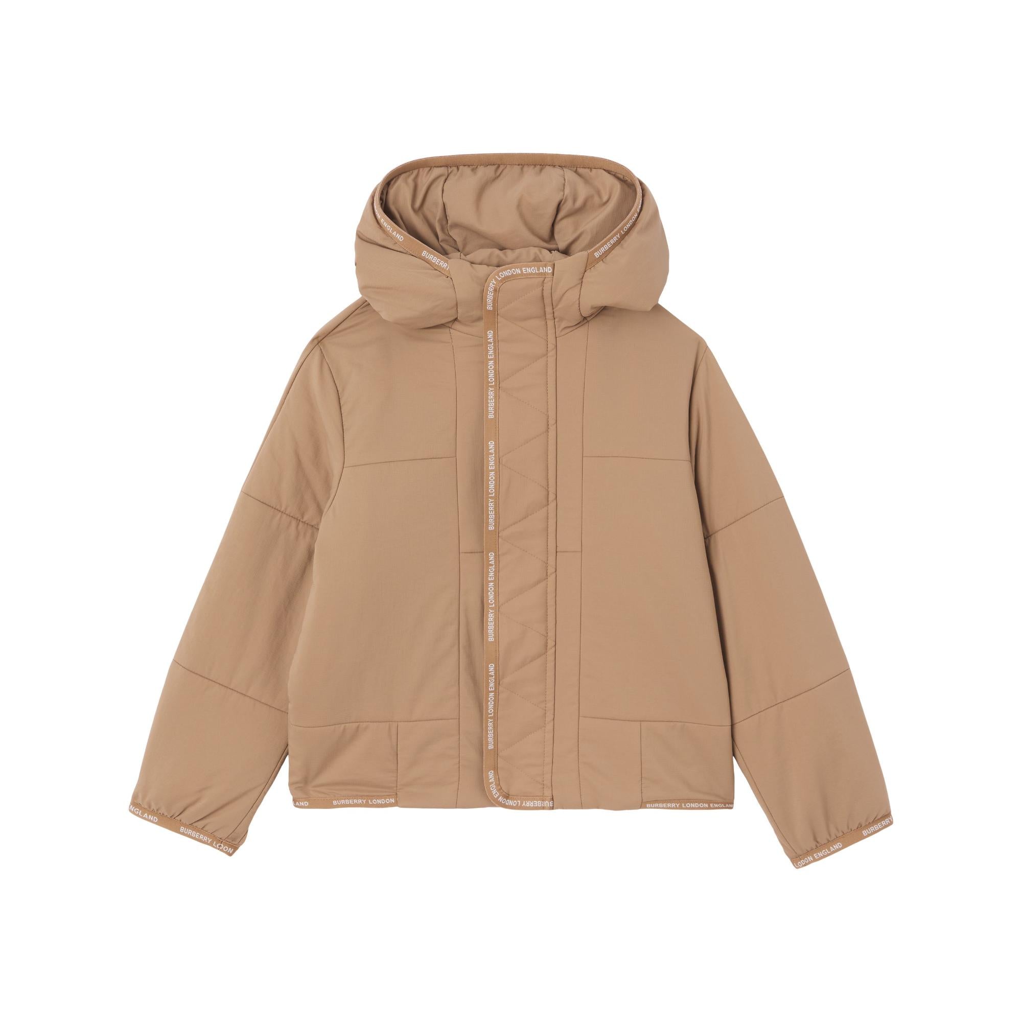 로고 테이프 나일론 후드 재킷