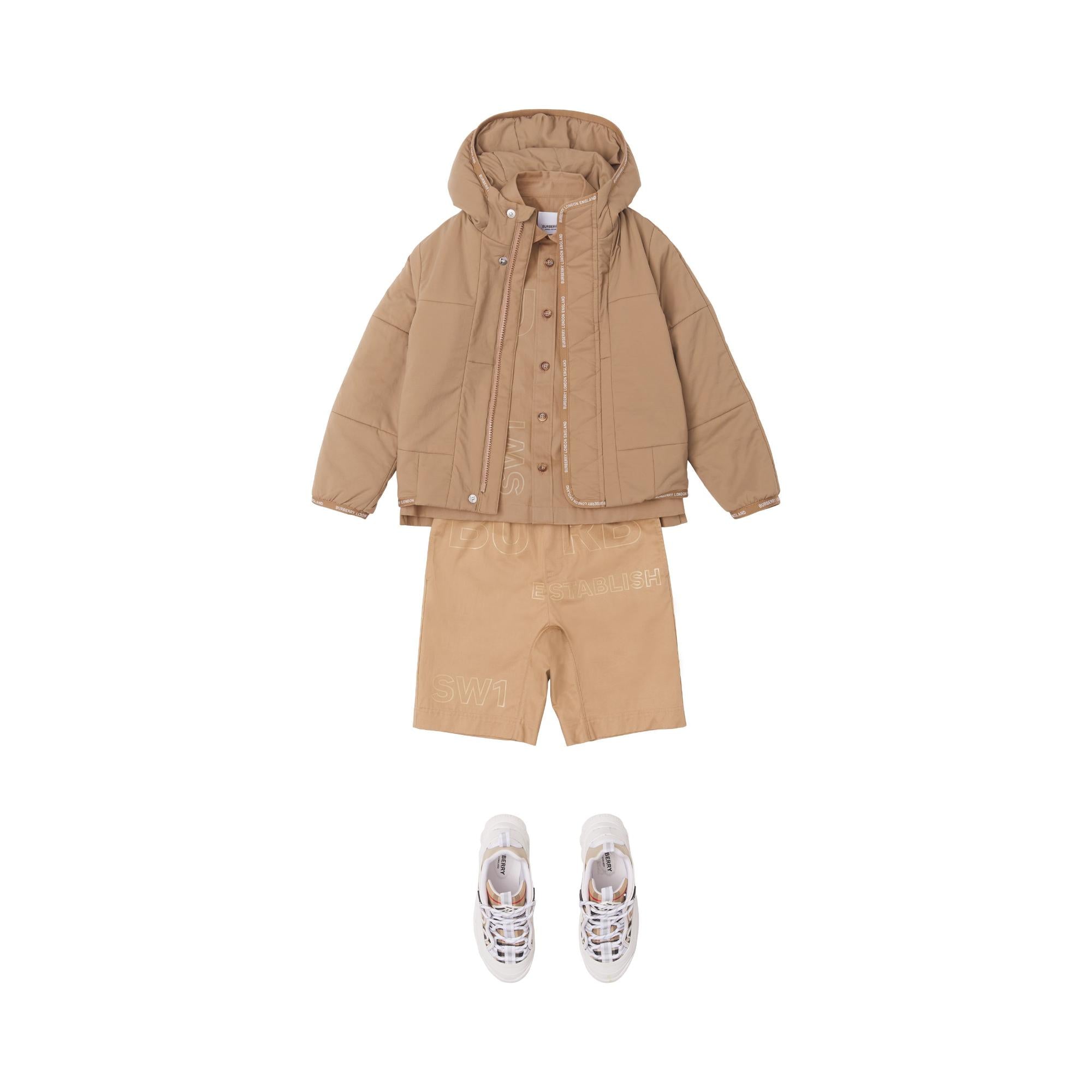 로고 테이프 나일론 후드 재킷