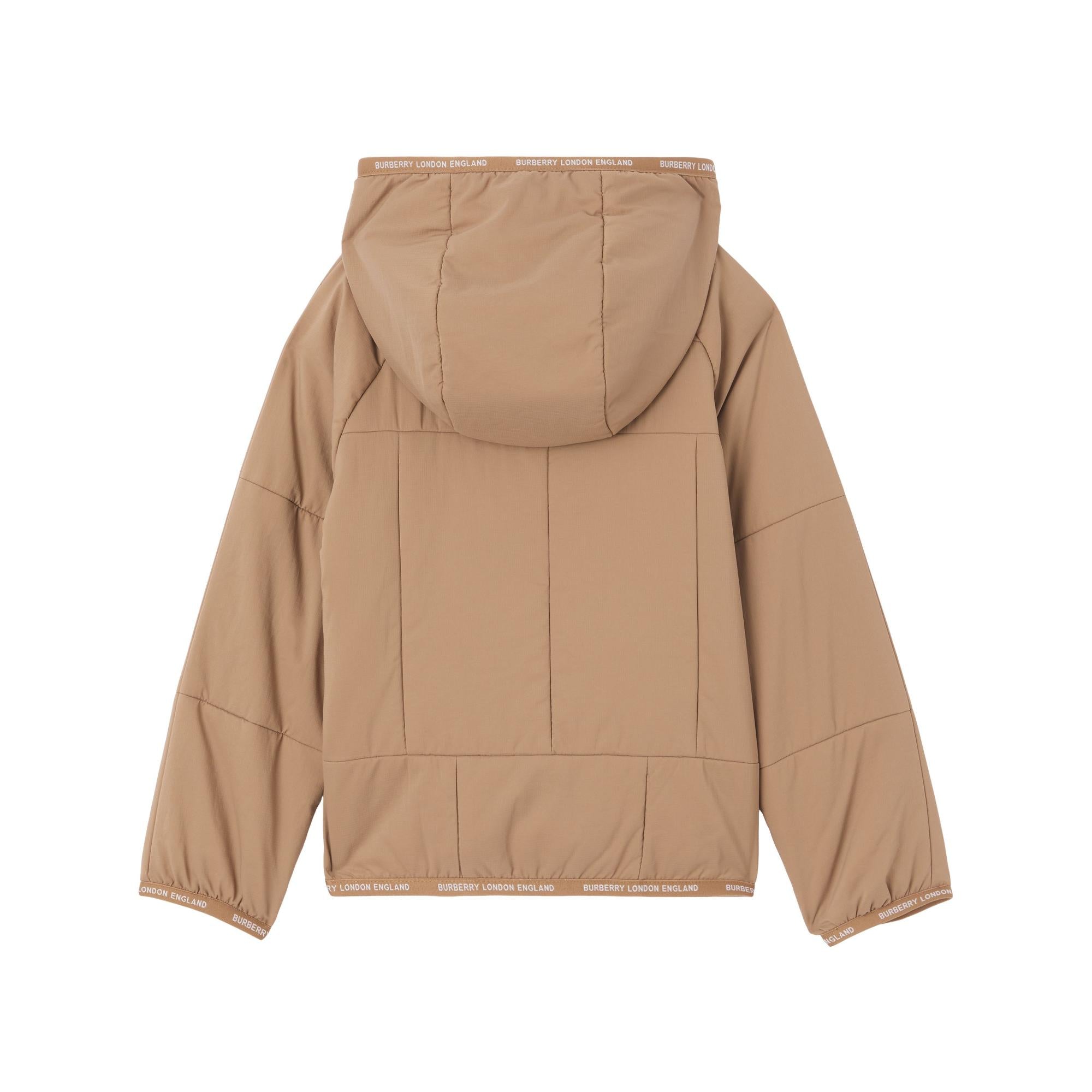 로고 테이프 나일론 후드 재킷