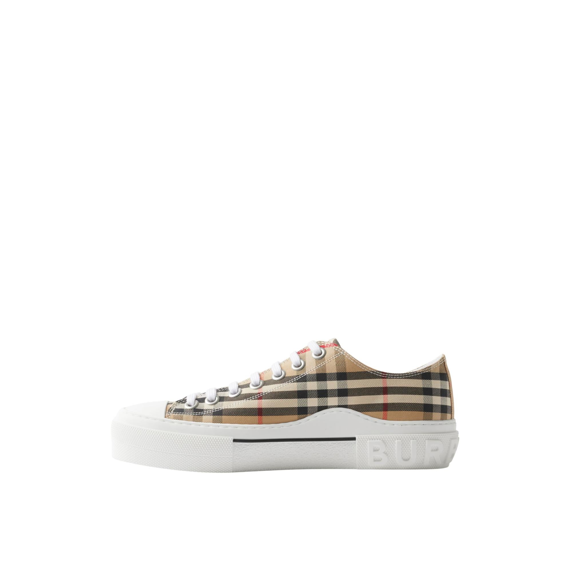 체크 코튼 스니커즈