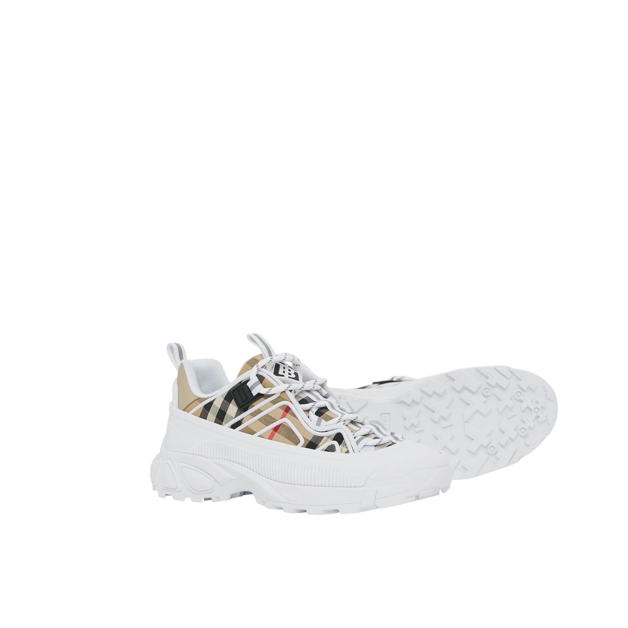 빈티지 체크 코튼 스니커즈