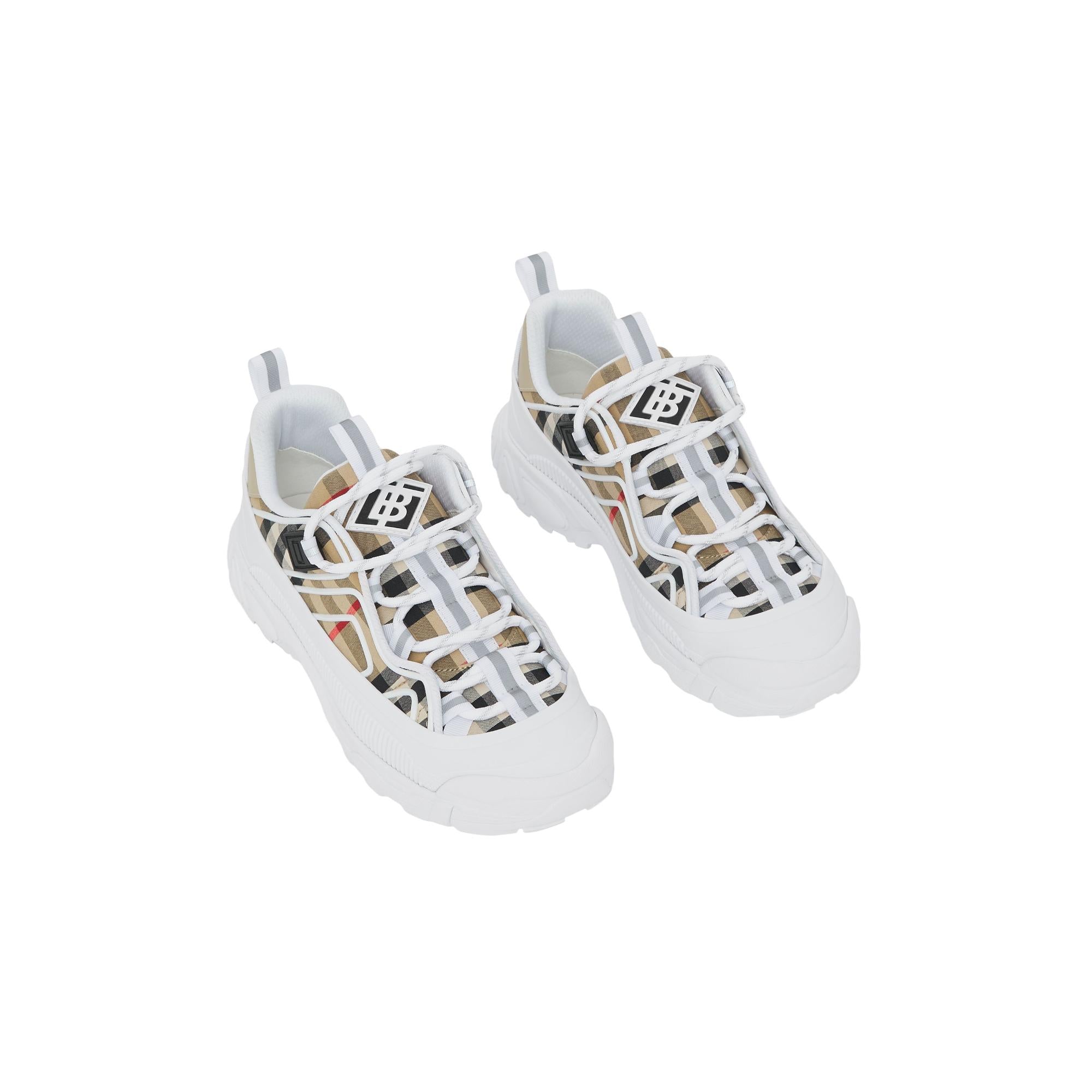 빈티지 체크 코튼 스니커즈