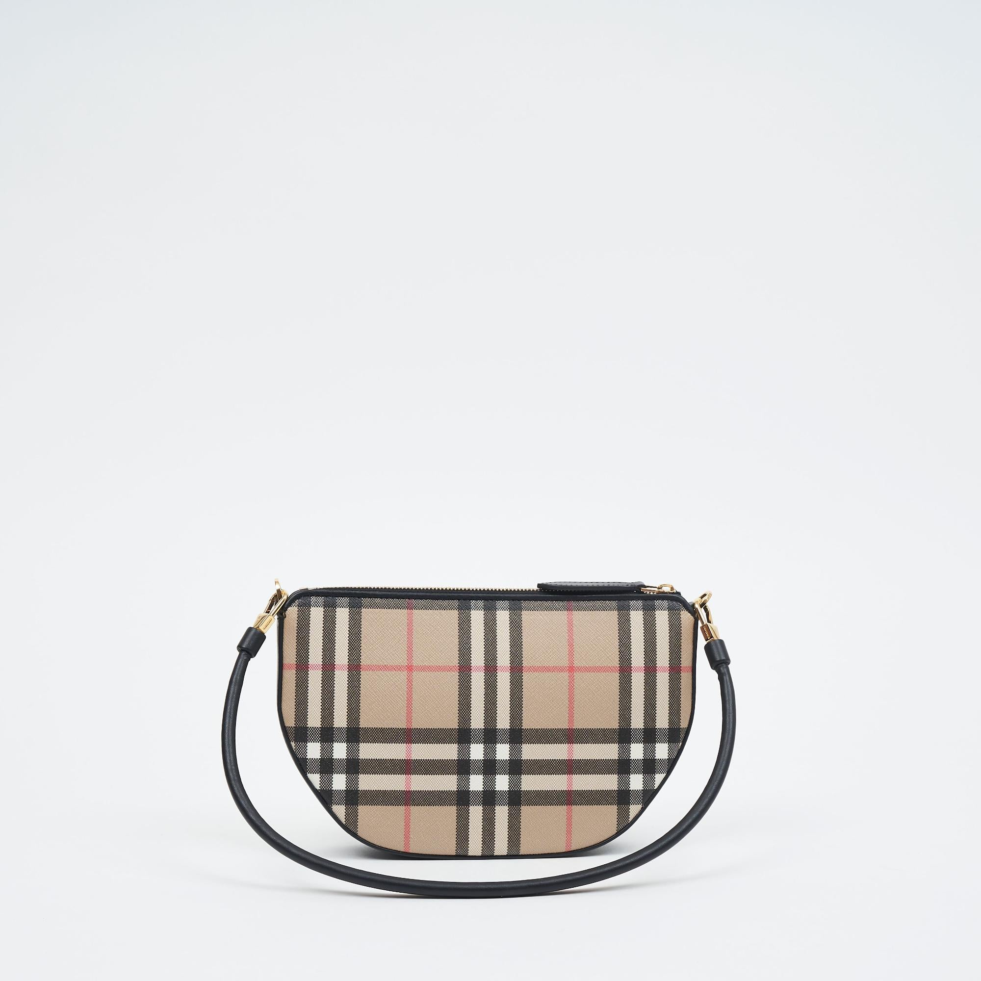 빈티지 체크 코튼 올림피아 파우치