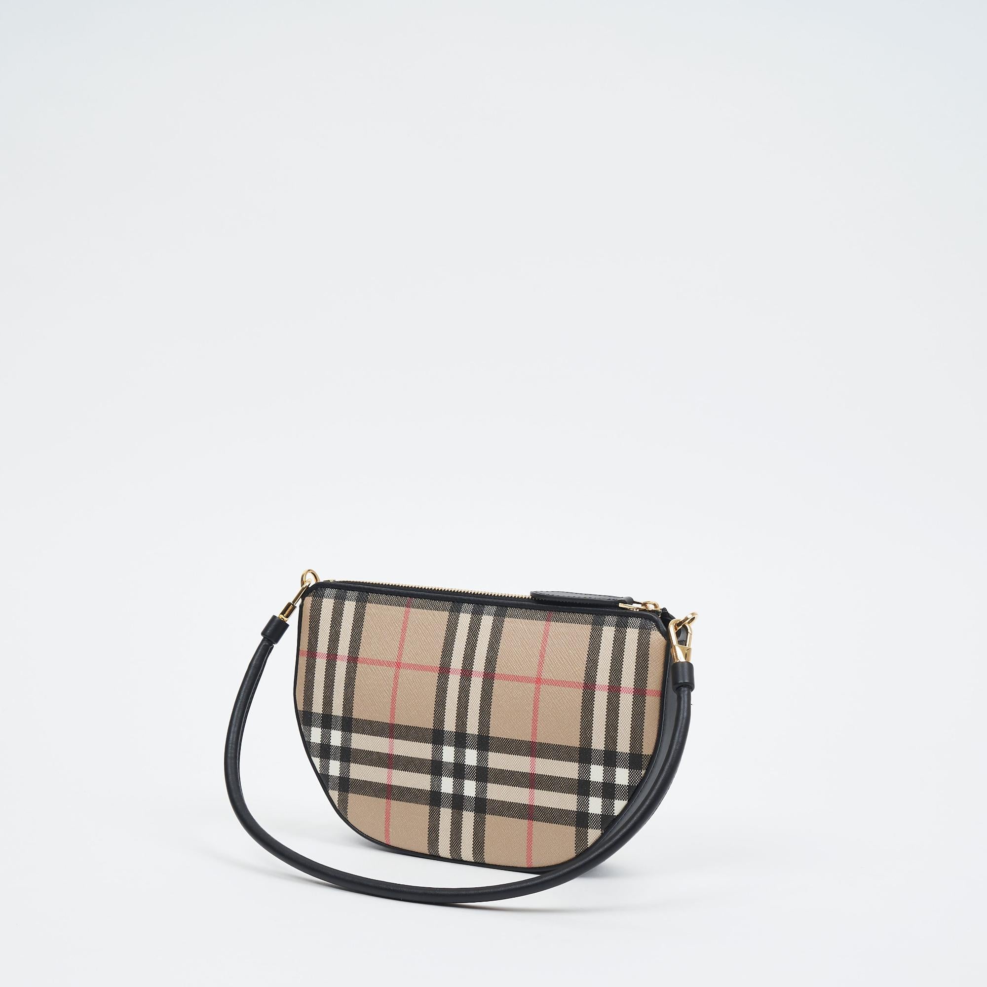 빈티지 체크 코튼 올림피아 파우치