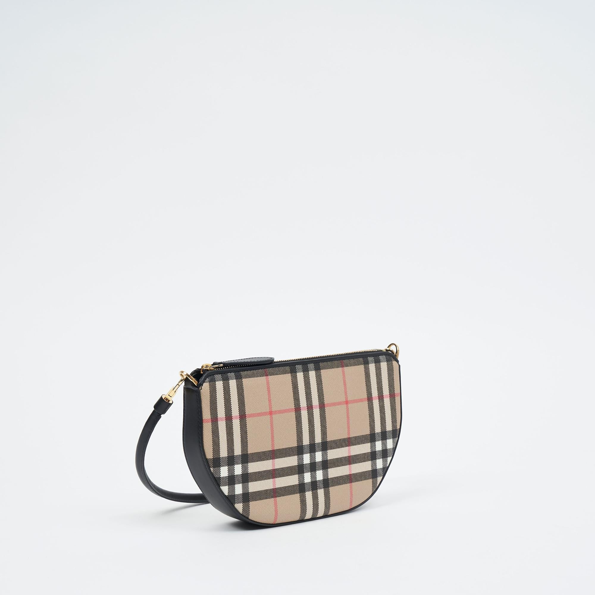 빈티지 체크 코튼 올림피아 파우치