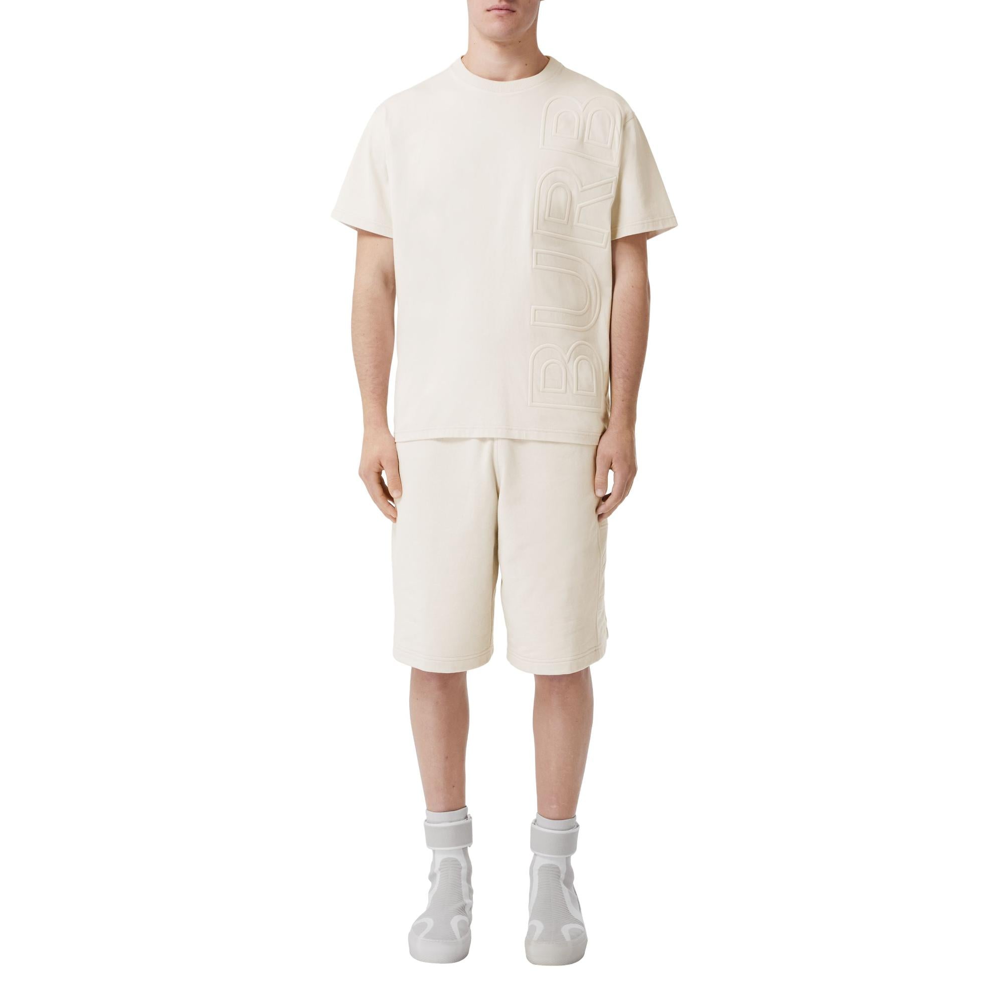 로고 엠보싱 코튼 오버사이즈 티셔츠